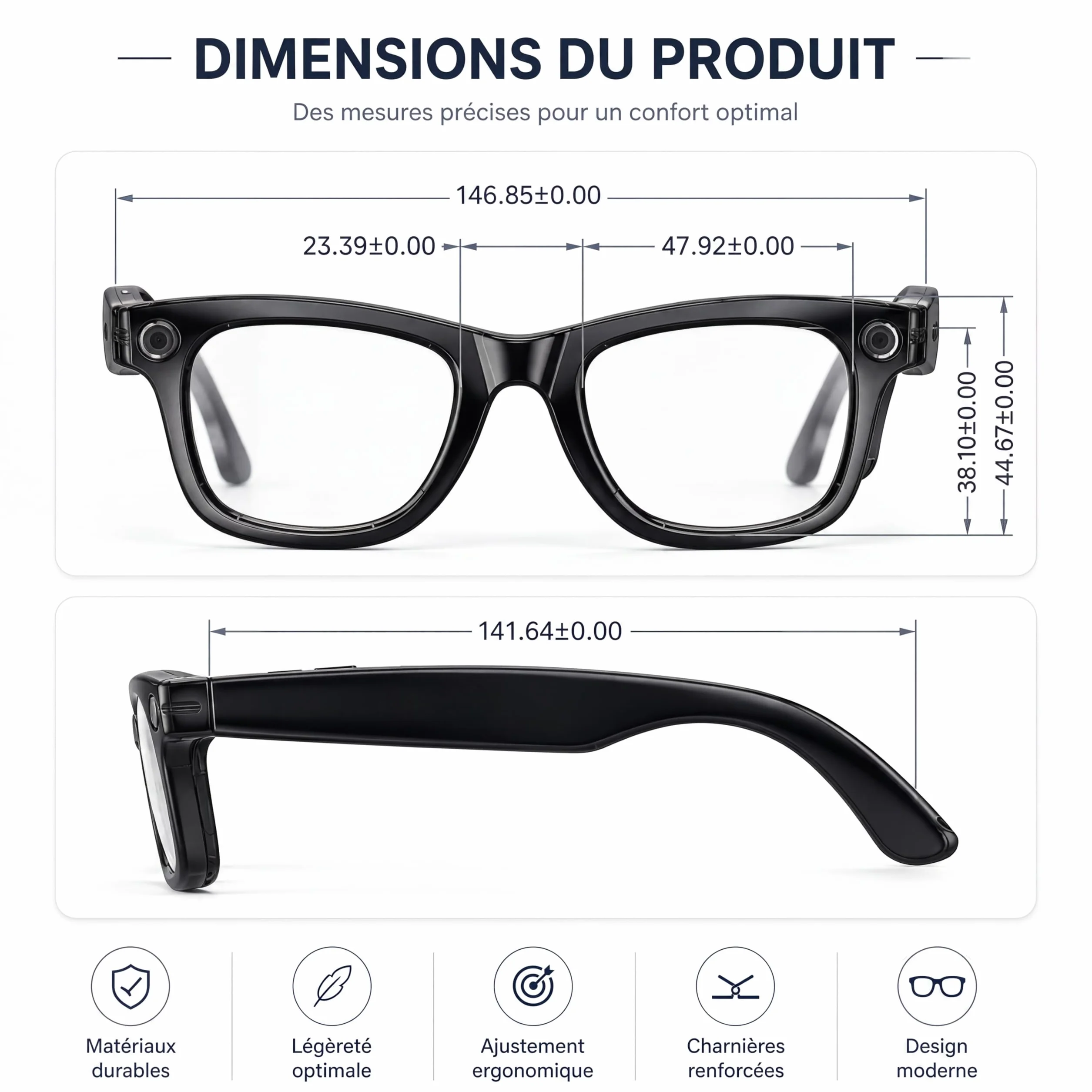 Korons Lunette Connectée Lunettes Connectées avec Assistant Vocal IA Reconnaissance Intelligente Caméra HD Bluetooth Smart Glasses Idéales pour Travail et Voyage (Photochromique)