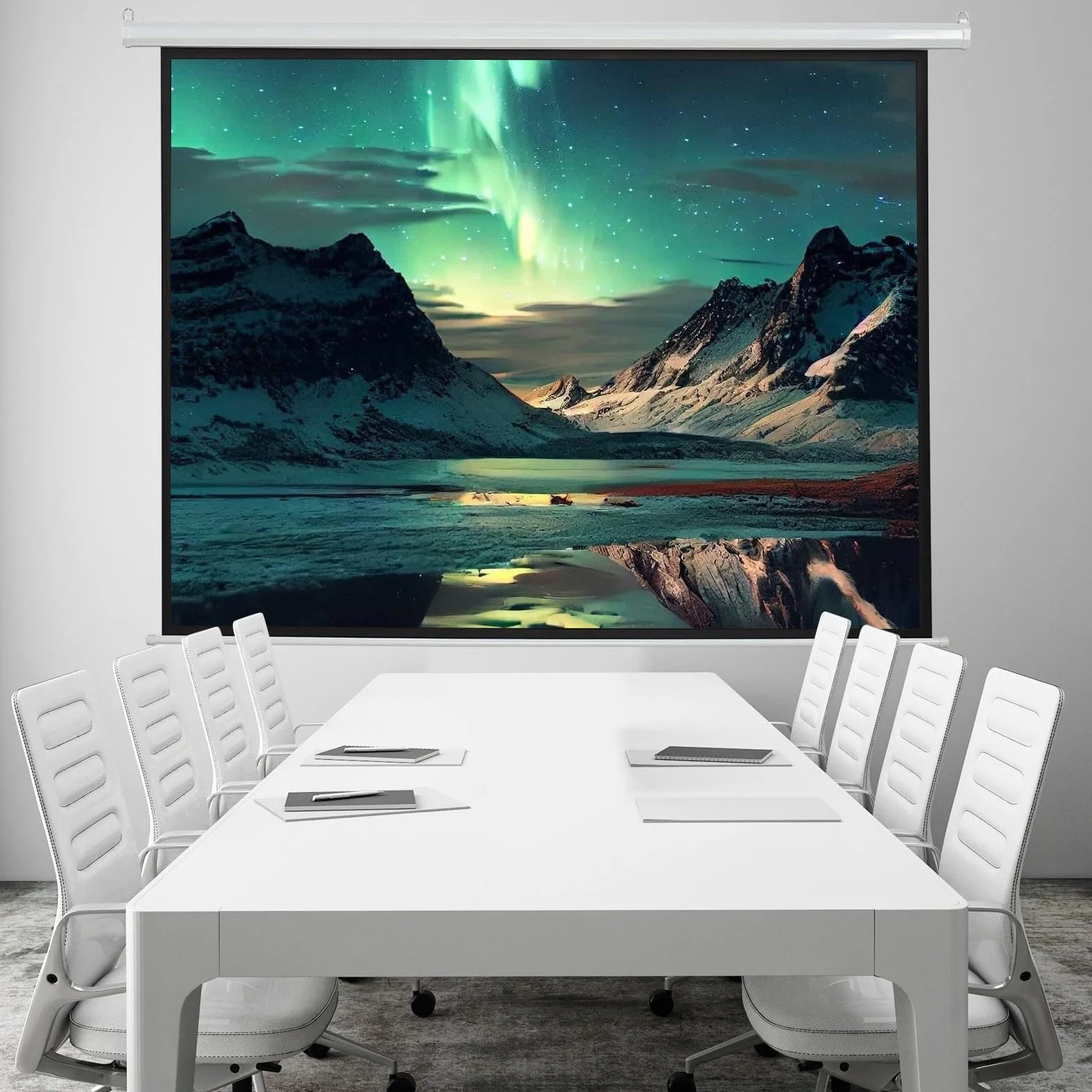 Fabulcozy Écran de Projection Motorisé Électrique 4:3 84 Pouces 171x130 cm Fixation Mur Plafond Home Cinéma