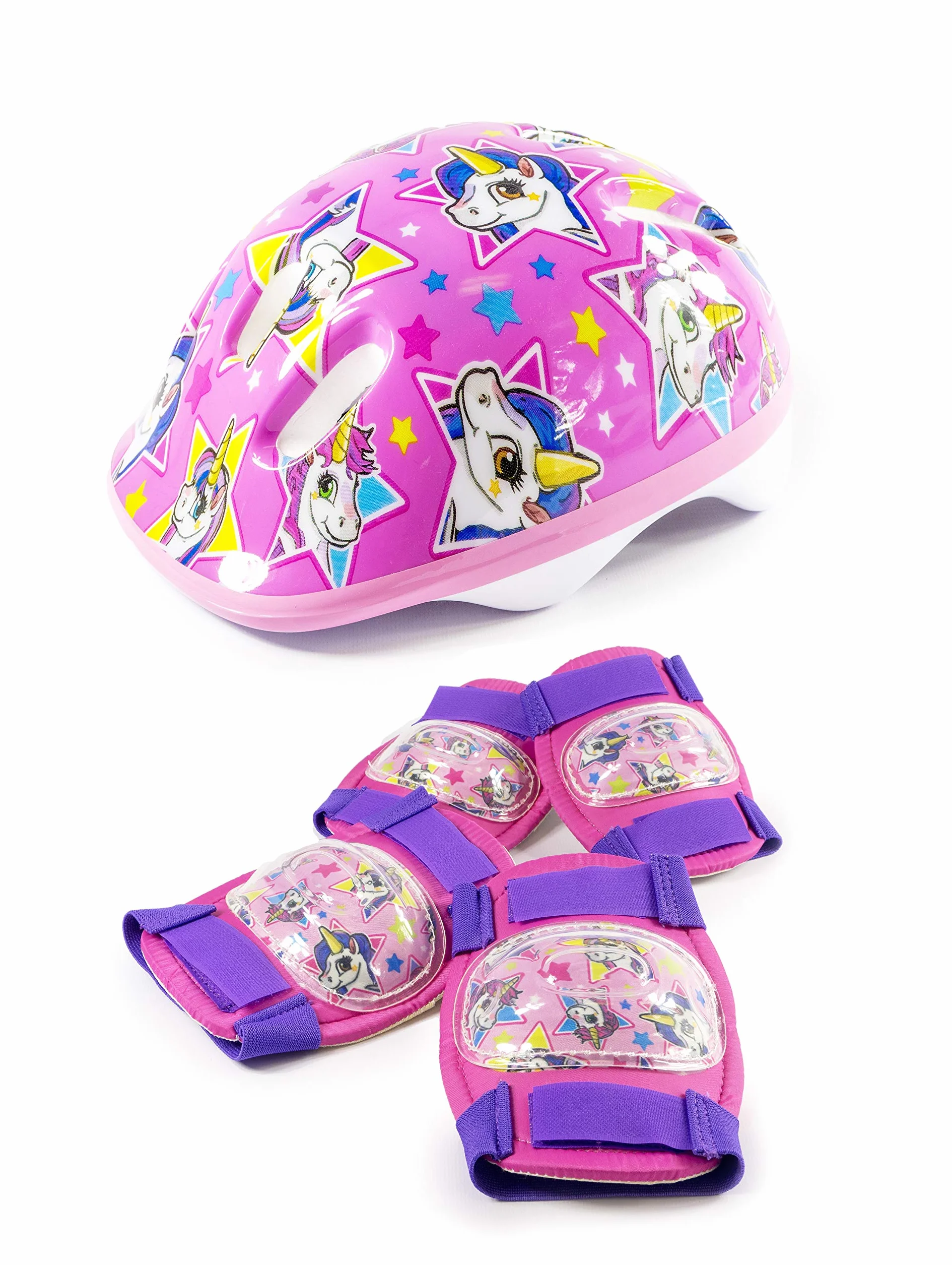 Ensemble Casque et Coussinets Licorne Rose Violet Jaune Blanc Bleu
