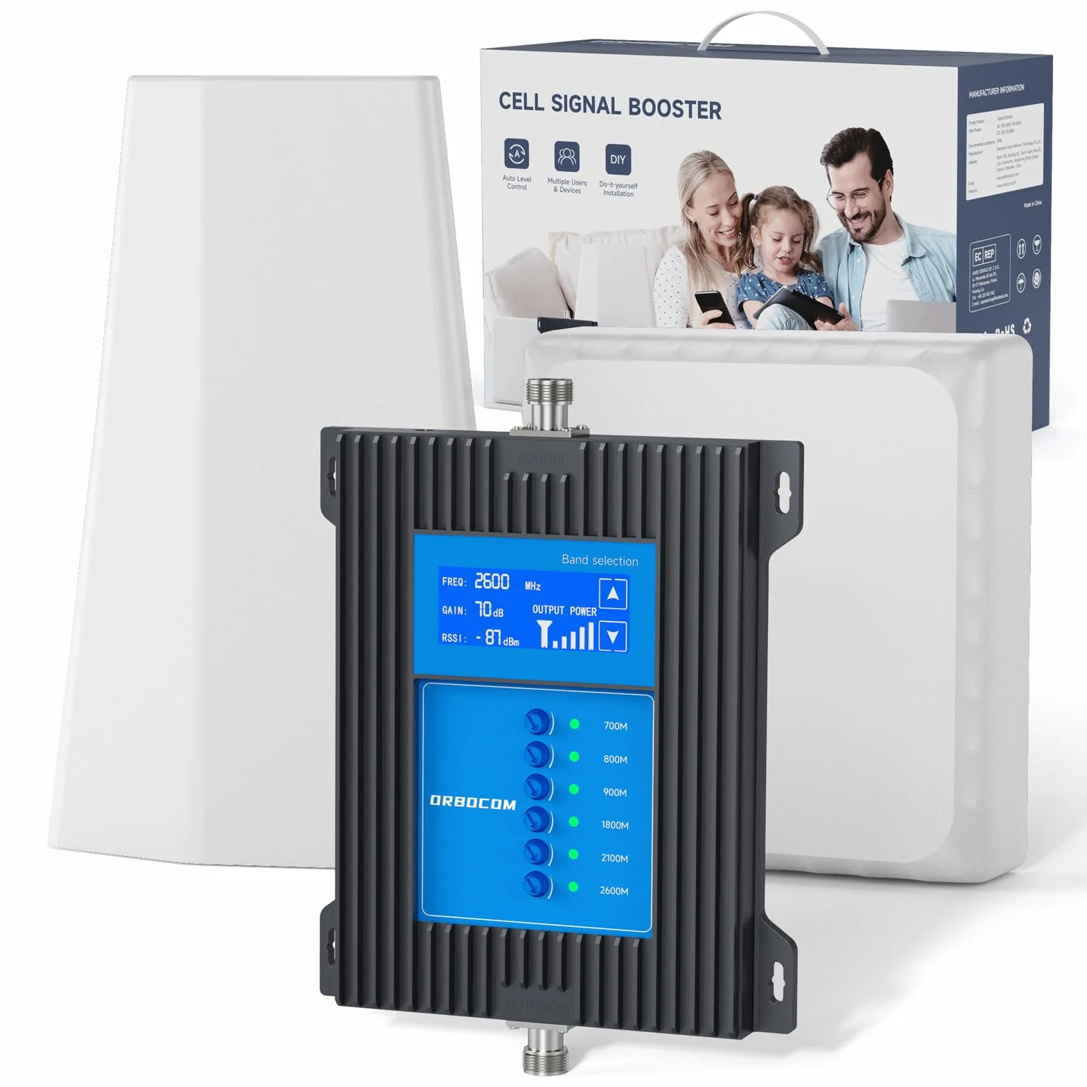 Amplificateur Reseau Mobile 5G 4G 3G LTE GSM de Signal Cellulaire de Téléphone Mobile pour Bande 28/20/8/3/1/7 Convient à Plusieurs Pièces Données Améliorées pour Tous Les Opérateurs