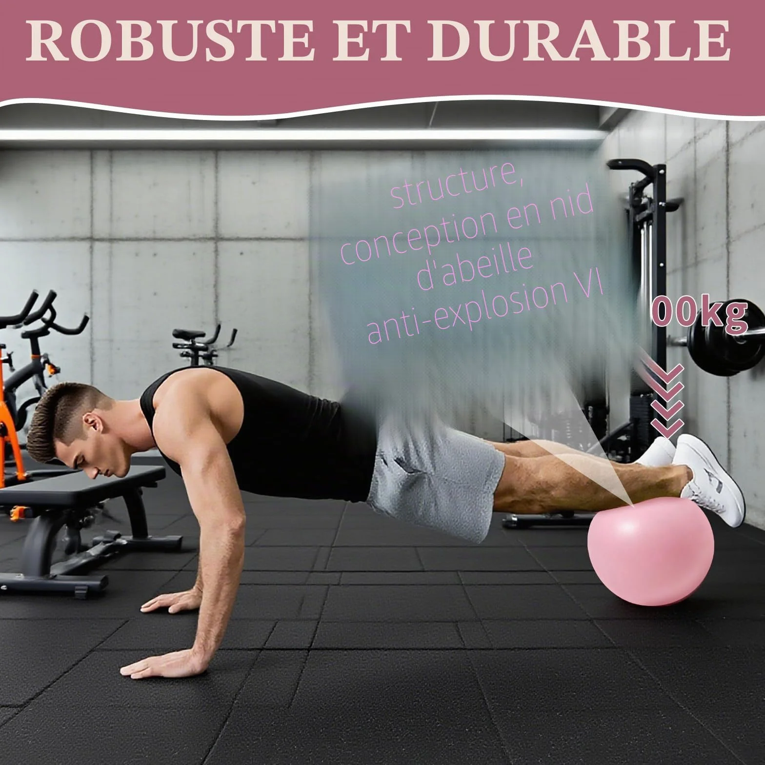 Vortix Lot de 3/6 balles de Pilates 25 cm – Anti-explosion, antidérapantes – Ballon de gymnastique avec tuyau gonflable, pour yoga et muscles du plancher pelvien