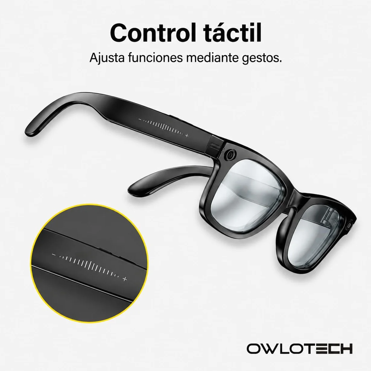 Lens AI Lunettes intelligentes avec appareil photo 32 Mpx, 32 Go, WiFi et Bluetooth, traduction en temps réel, contrôle vocal et tactile, IP65 (verre photochromique)