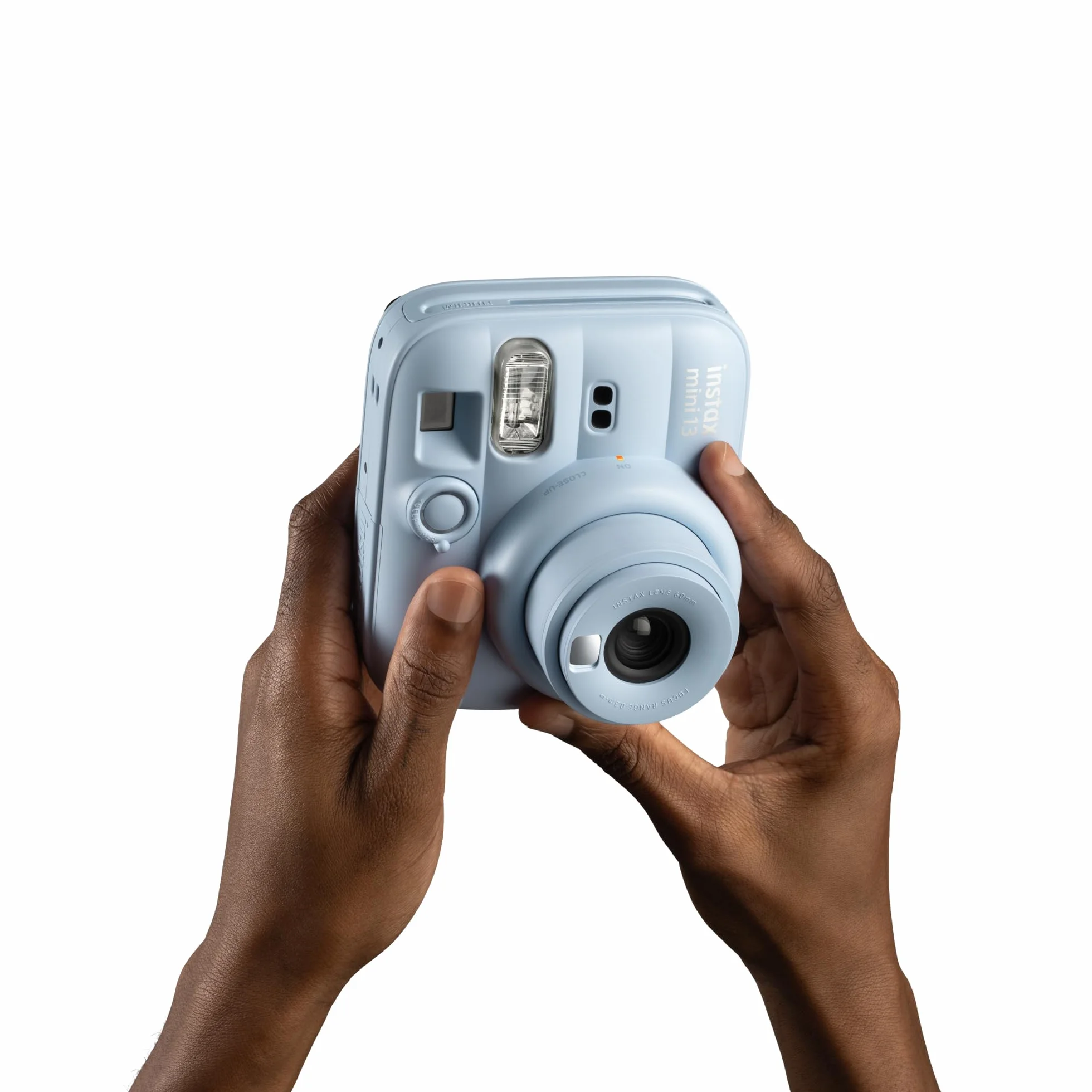 Appareil Photo instantané instax Mini 13 avec Flash Automatique intégré, Miroir pour Selfies intégré, Mode Gros Plan et retardateur, Bleu Glacé