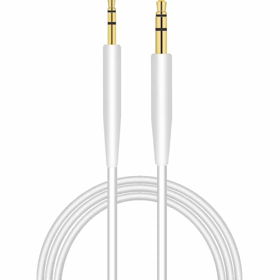 Câble de remplacement audio stéréo pour casque Bose oe2 / oe2i / AE2 / QC25 QC35, connecteur 3,5 mm – 2,5 mm (Blanc)