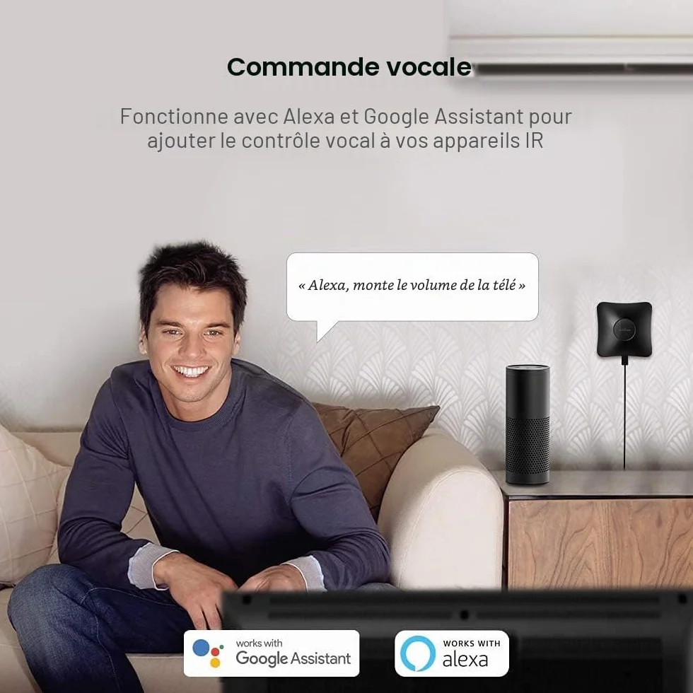 BroadLink RM4 Pro Télécommande Universelle IR/RF (Wi-FI 2.4GHz), Codes d’Apprentissage pour Maison Intelligente, TV, STB, AC, Rideaux, Compatible Alexa