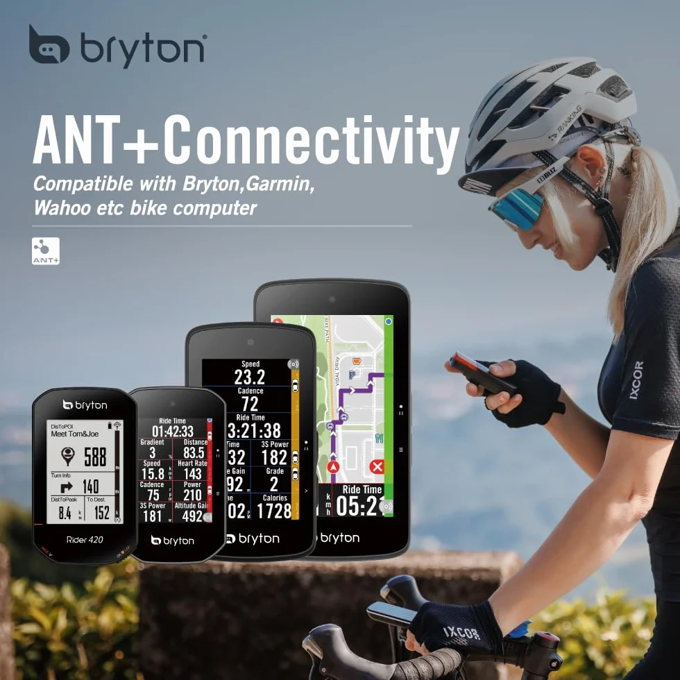 Bryton GARDIA R300L Radar de Vélo avec Feu Arrière – Alertes Visuelles et Sonores, 190 mètres, 220°, Compatible Application