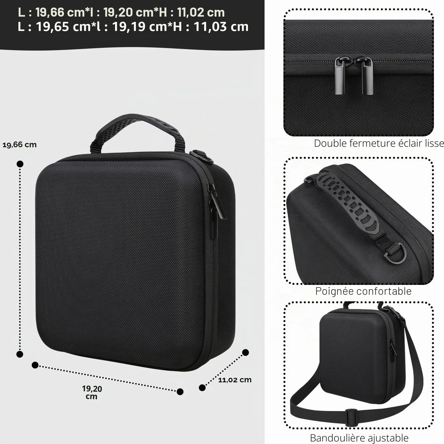 Étui de Voyage Dur pour Canon EOS 2000D / 4000D / R50 / R6 Mark II / R100 / R50V / R8 / R7 / R10 Noir