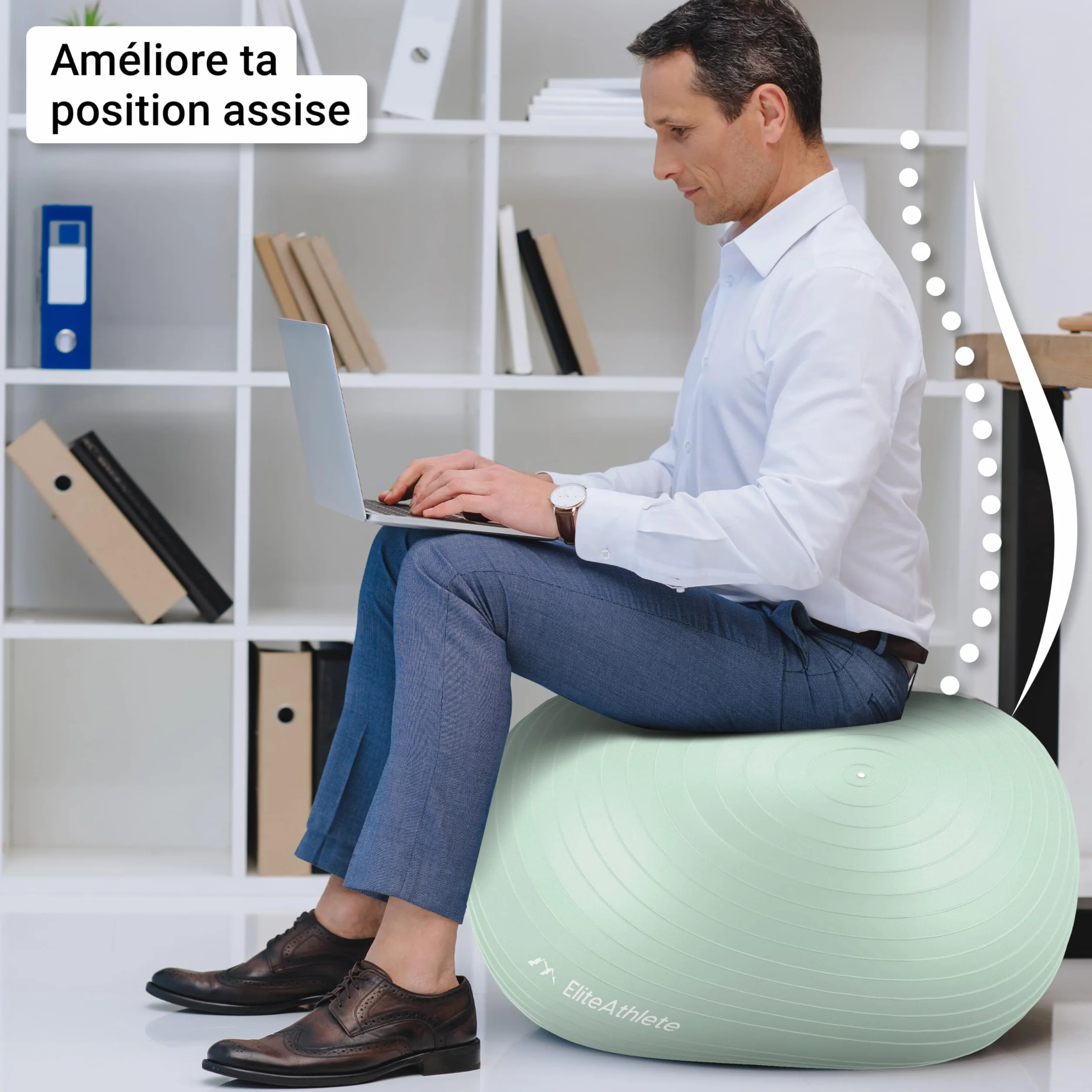 EliteAthlete Ballon Gym anti-burst Fitness Pilates Yoga Grossesse pompe