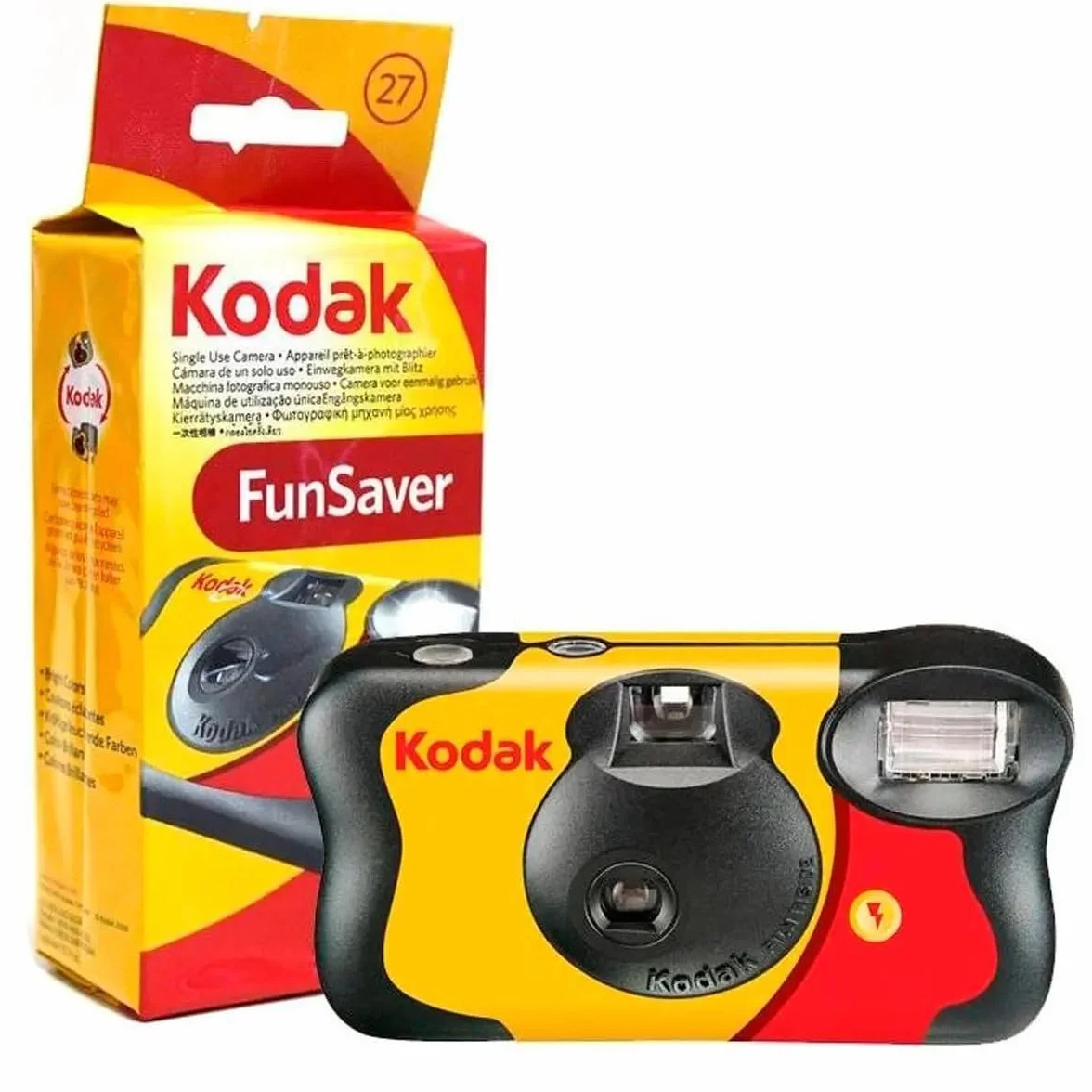 Appareil Photo Jetable KODAK FUNSAVER - 27 poses ( 800 Iso ) avec Flash Incorporé - Usage Sortie et Mariage