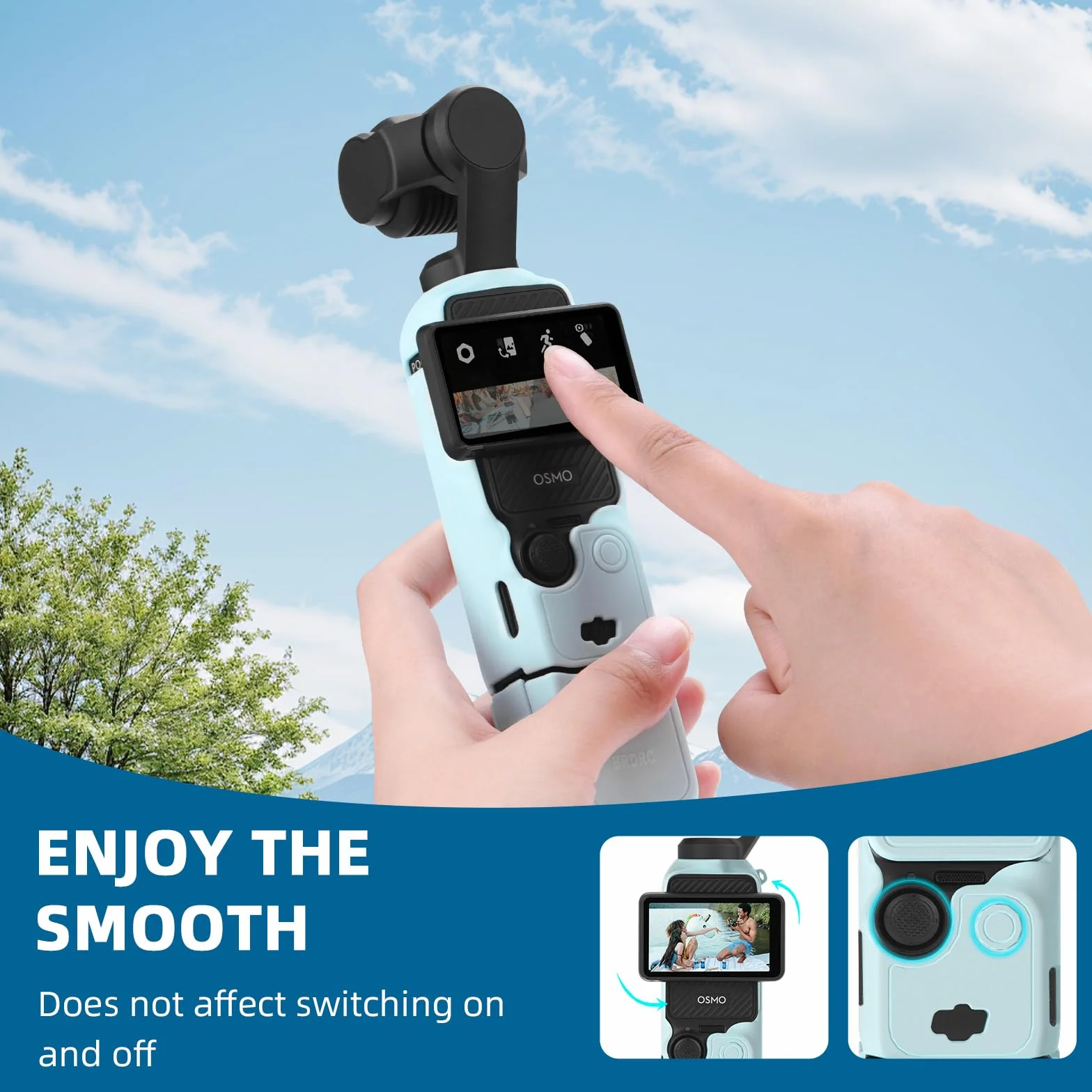 BRDRC Housse en silicone pour DJI OSMO Pocket 3, protecteur d'objectif, étui de protection