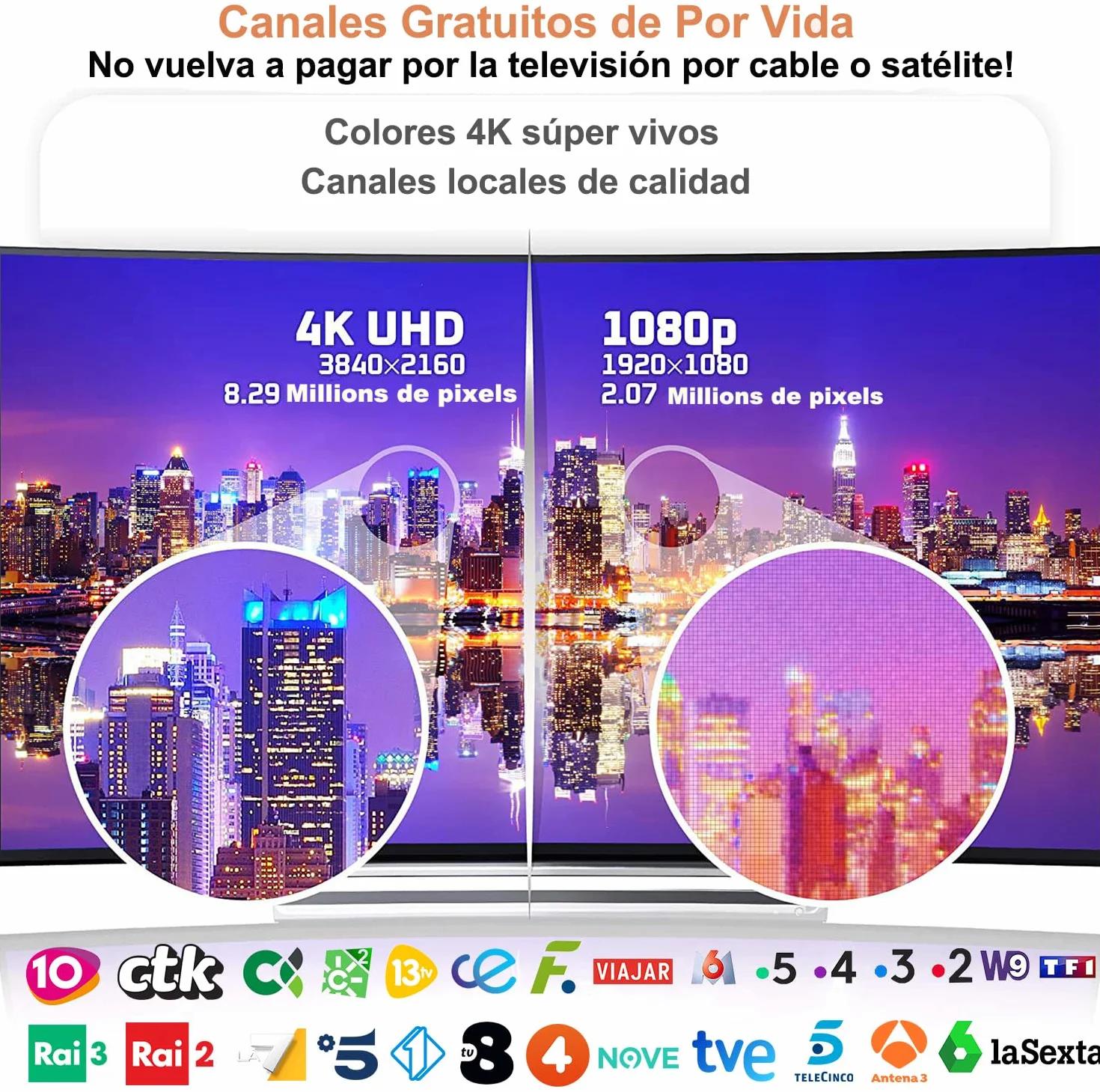 36DBI Antenne TV Intérieur Puissante, 200 km d'autonomie Antenne TNT Intérieure avec Signal Amplificateur Booster pour TNC/VHF/UHF/M/FME, Soutenir TV HD