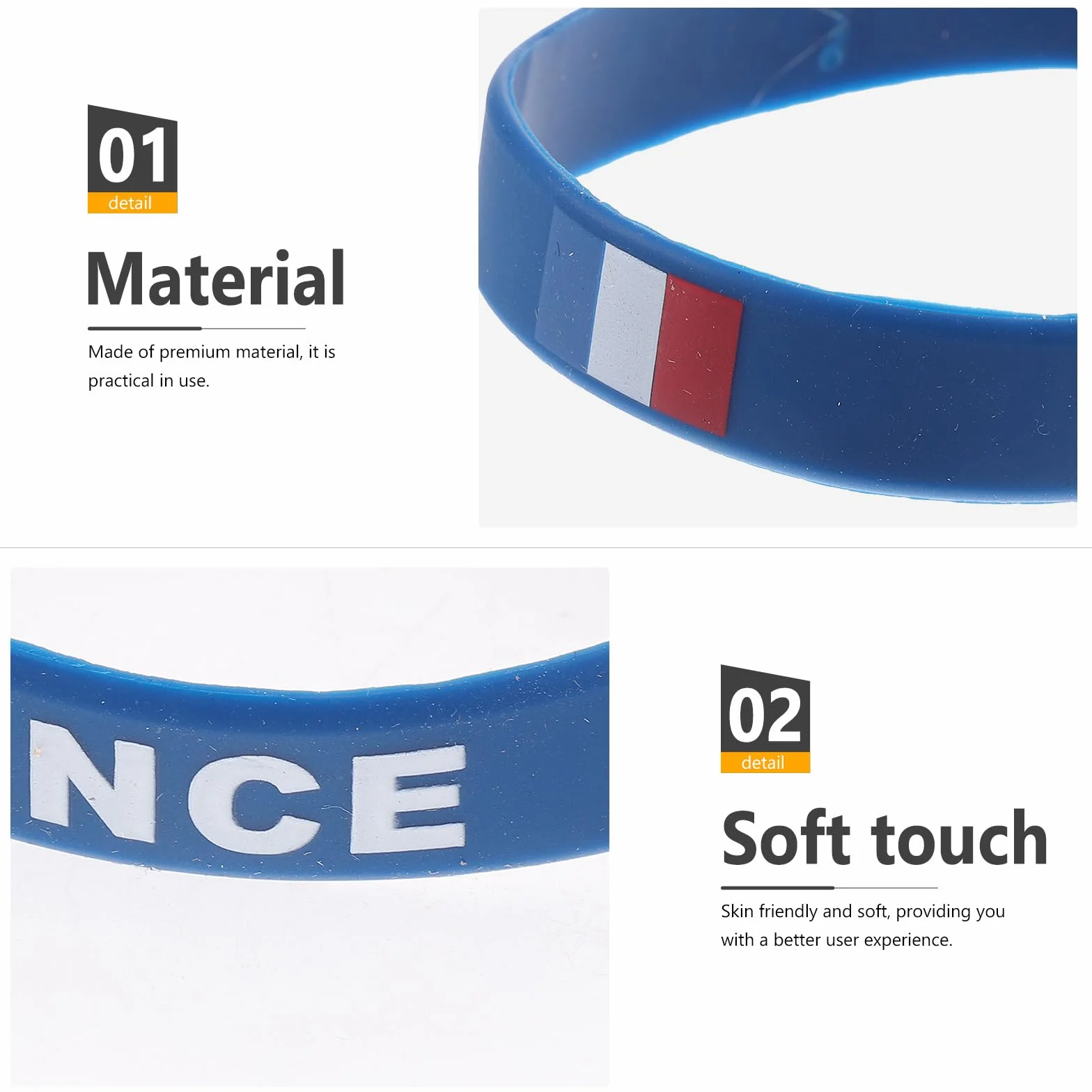 BESPORTBLE 5 Pièces Bracelet Cadeaux Drapeau Français Porte-clés Chaîne à Main