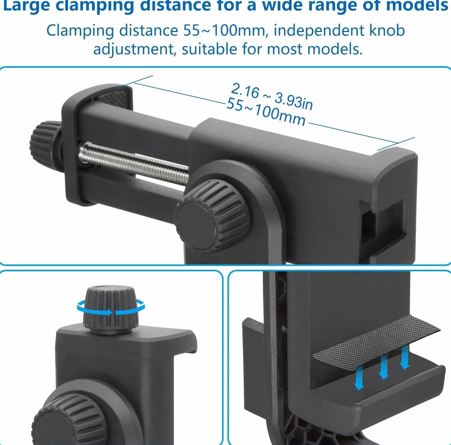 Suptig Support Téléphone pour Trépied, Adaptateur de Montage de Trépied pour Caméra d'Action Compatible pour iPhone, GoPro, DJI Action, Insta 360, Akaso, Microphone, Accessoires de Photographie avec