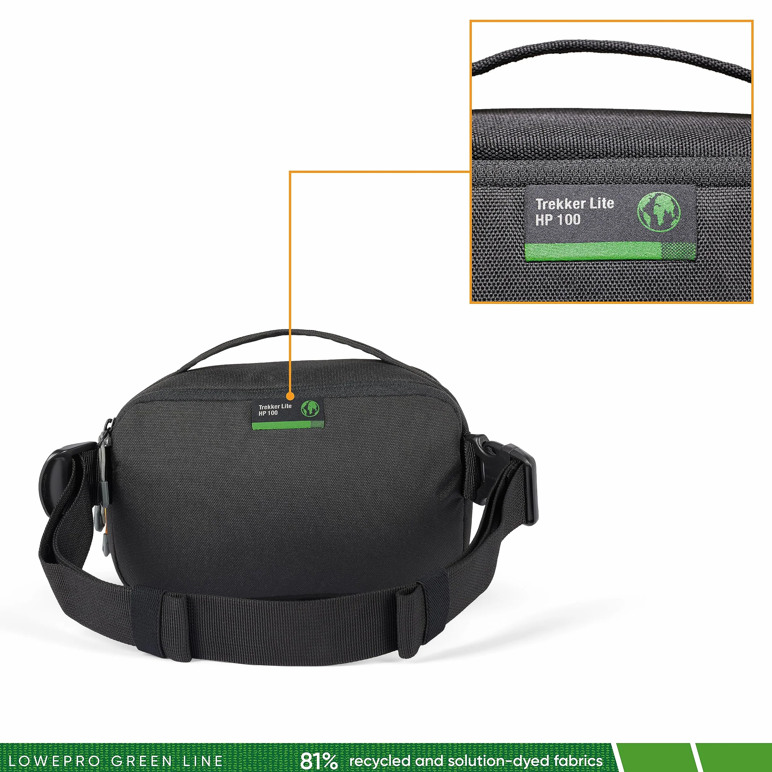 Lowepro Trekker Lite HP 100, Sac à Dos pour Appareil Photo Compact avec Poche pour Tablette, Sac pour Appareil Photo Hybride Crop-Sensor, Système de Compression UltraCinch, Noir