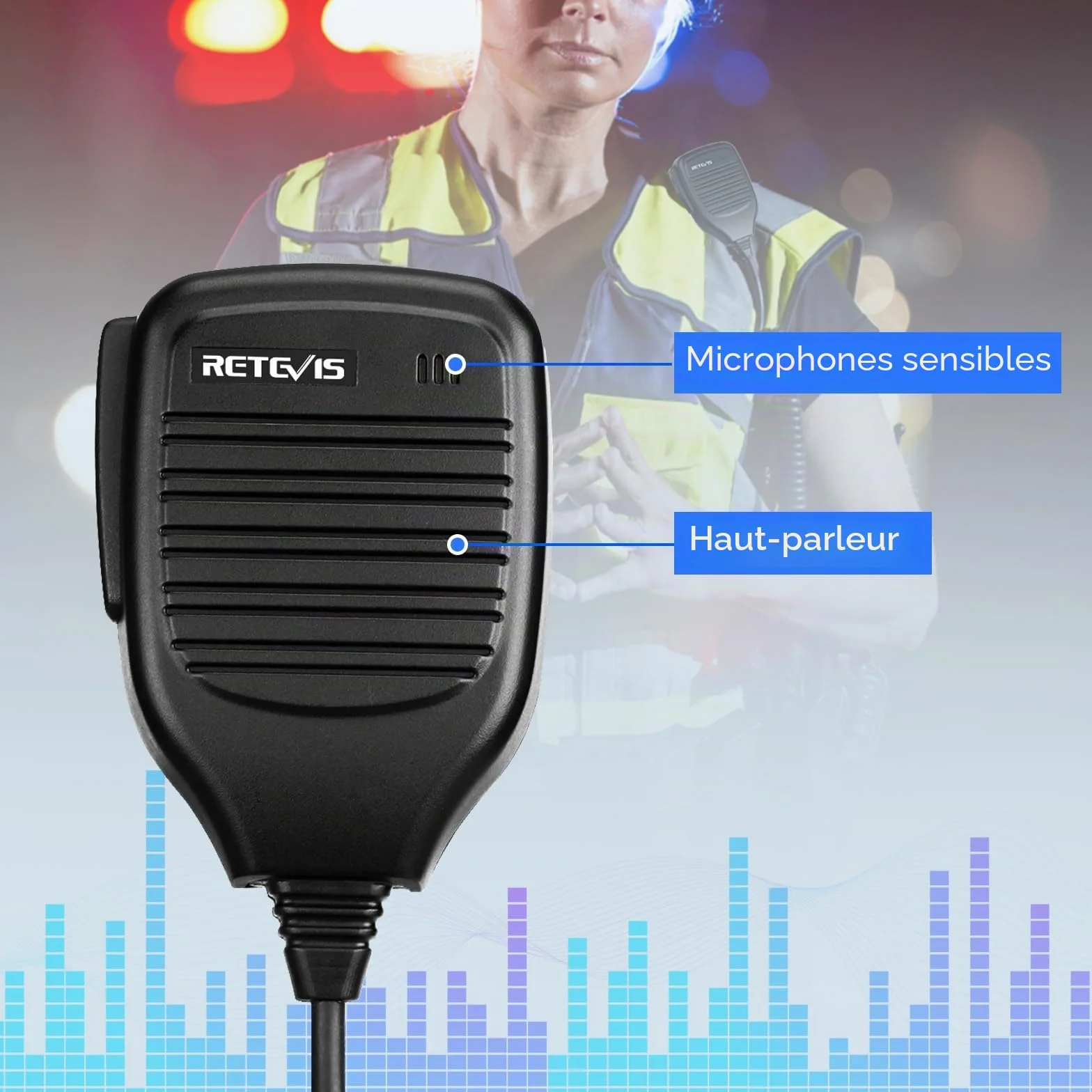 Retevis Talkie Walkie Micro 2 Broches Haut-Parleur Microphone Compatible avec Baofeng UV-5R BF-888S BF-88E RT24 RT27 H777 RT668 WOUXUN Kenwood TYT HYT Talkies Walkies pour la Chasse et Le Tir (2 Pcs)