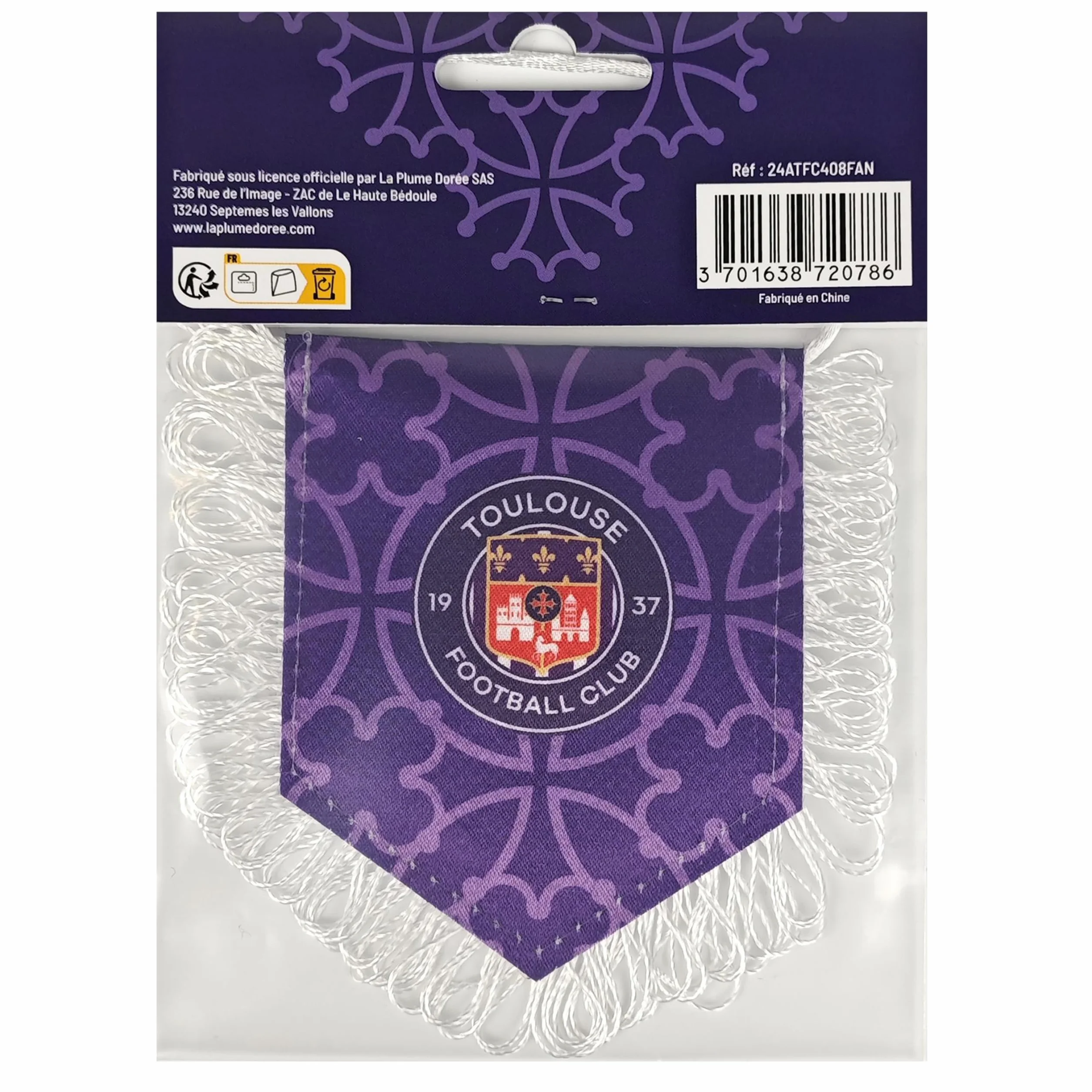 Fanion TFC Toulouse Football Club Officiel 10 x 8 cm