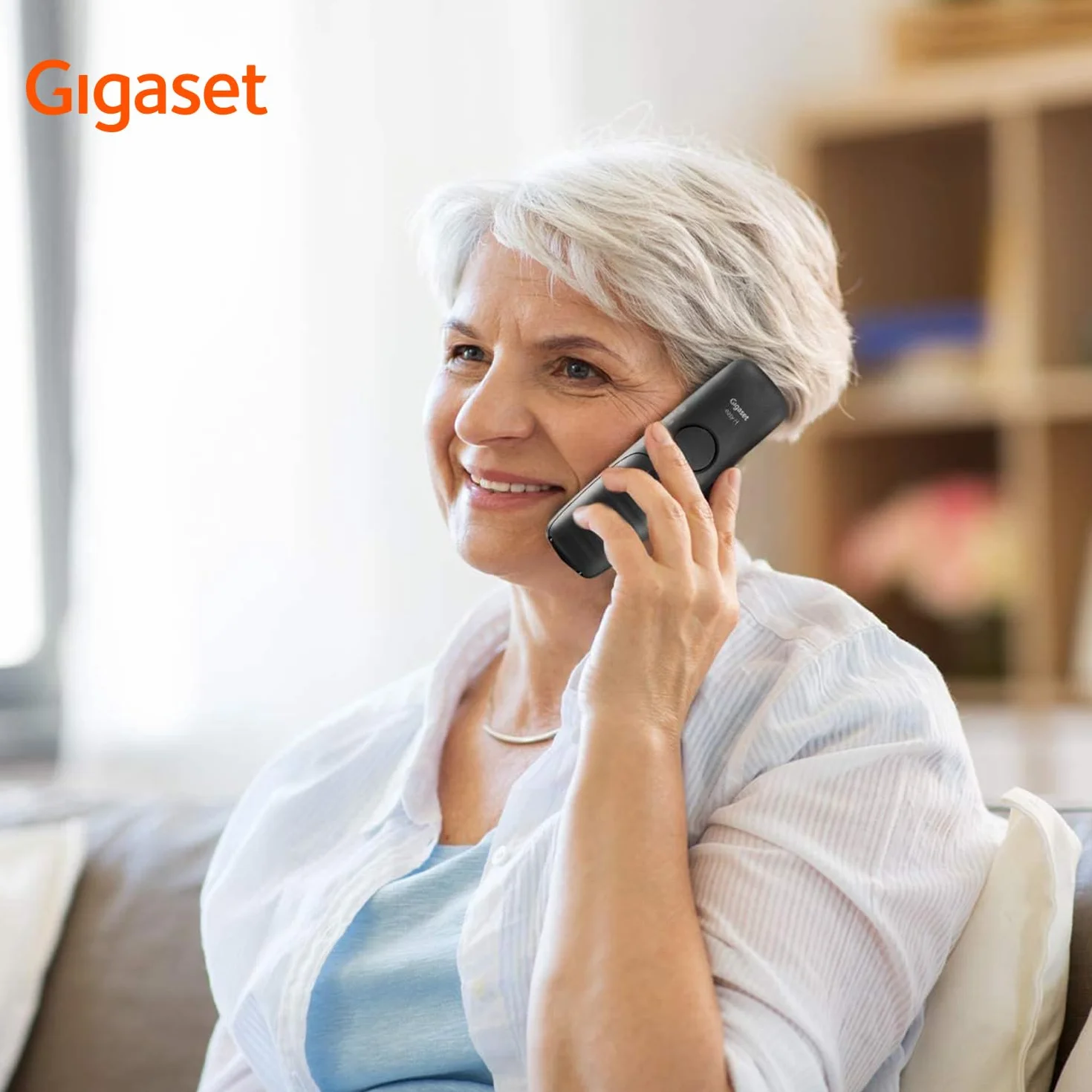 Gigaset E290 téléphone sans fil seniors larges touches amplification son fort blanc