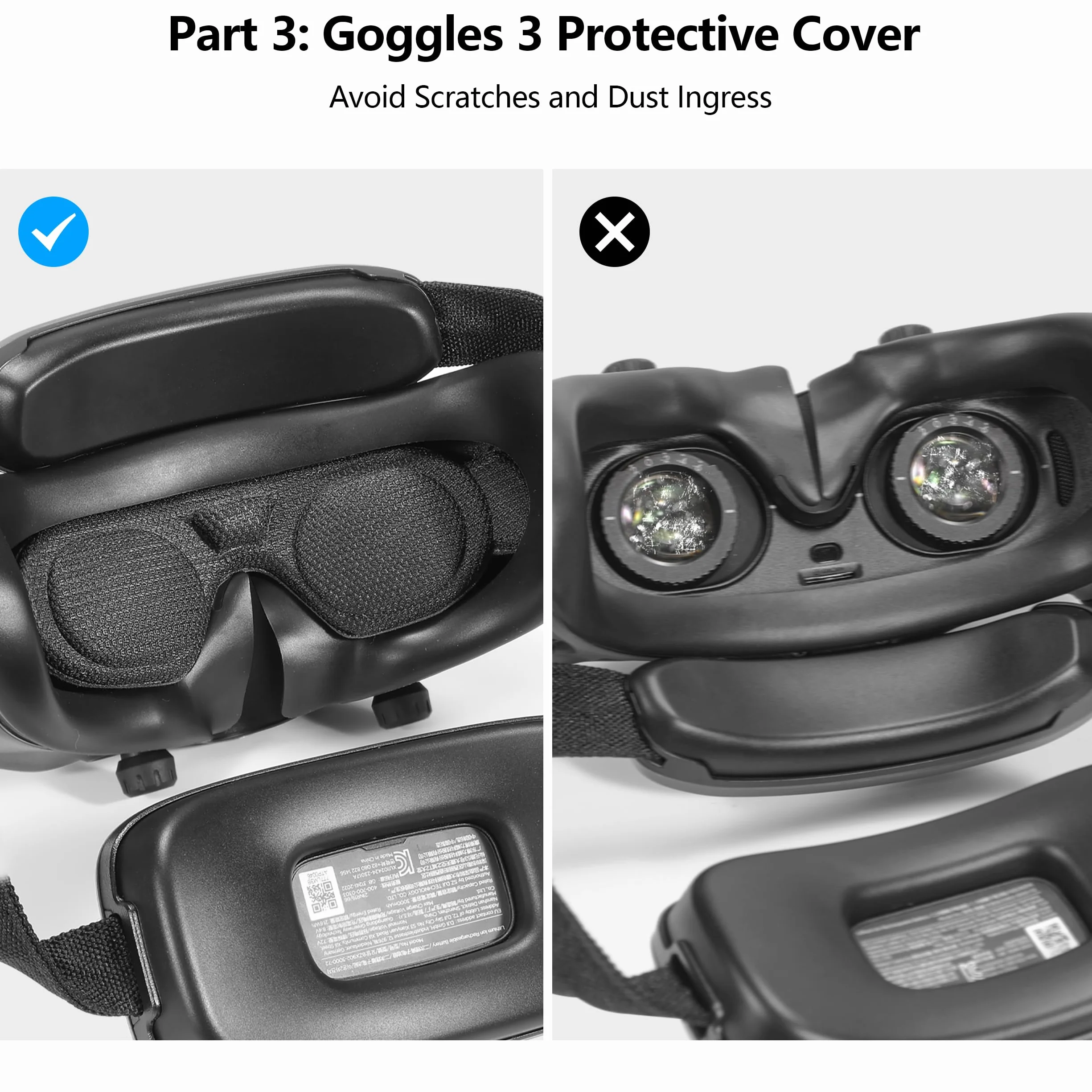 FPVtosky Kit d'accessoires 3 en 1 Avata 2, pare-chocs de cardan + protecteur d'hélice + housse de protection pour lunettes compatible avec drone DJI Avata 2 et lunettes