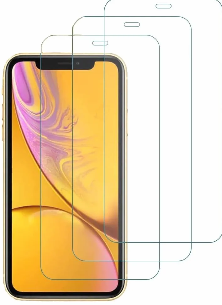 New&Teck Lot de 3 Verre Trempé pour iPhone 11/XR 6,1 Pouces, Film Protection Ecran, [Anti-Rayures], [Sans Bulles], [Installation Facile], Ultra Résistant Dureté 9H Glass