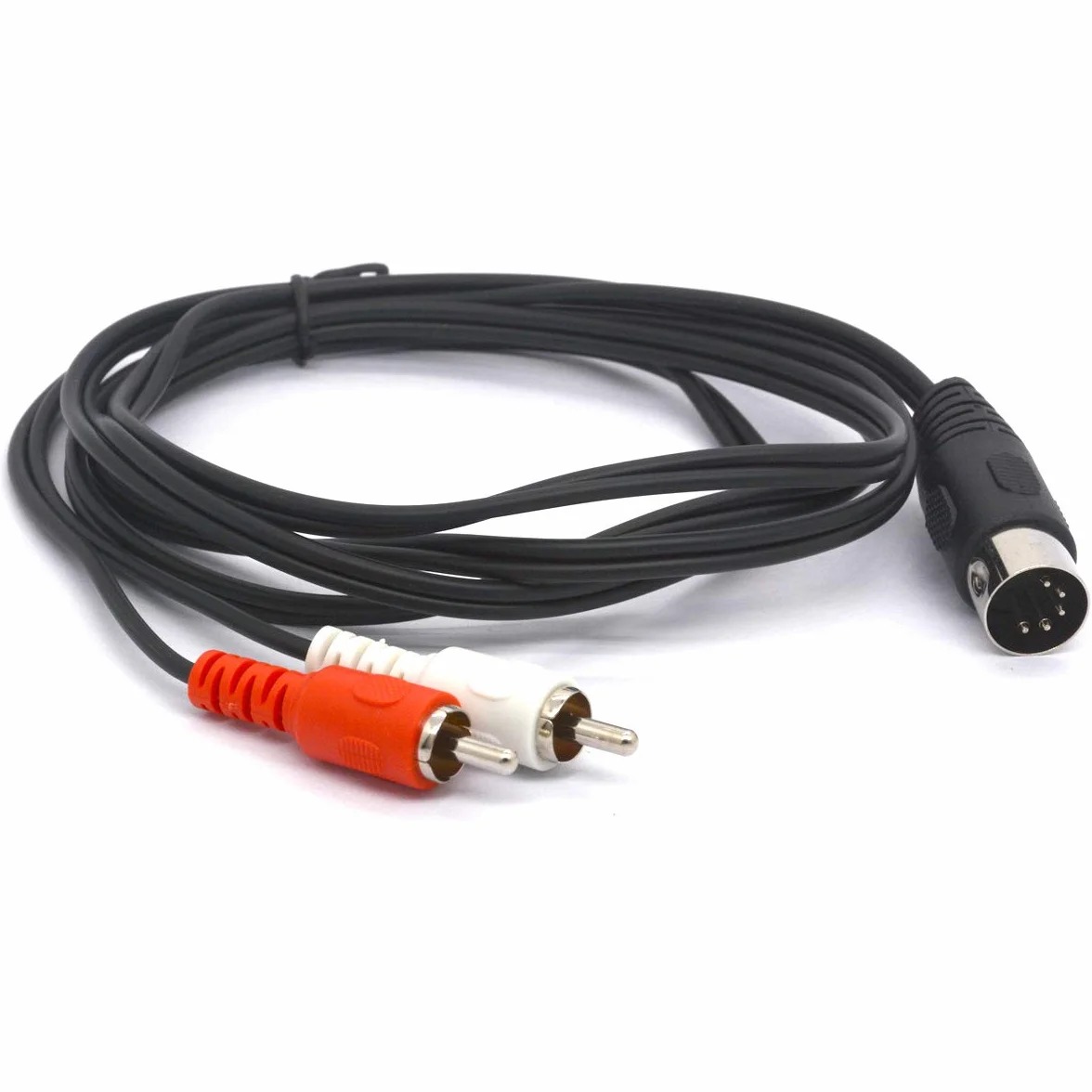 Câble audio MIDI vers RCA, 5 broches DIN mâle vers 2 prises RCA phono mâles pour systèmes stéréo Bang & Olufsen, Naim, Quad (1.5 meter)