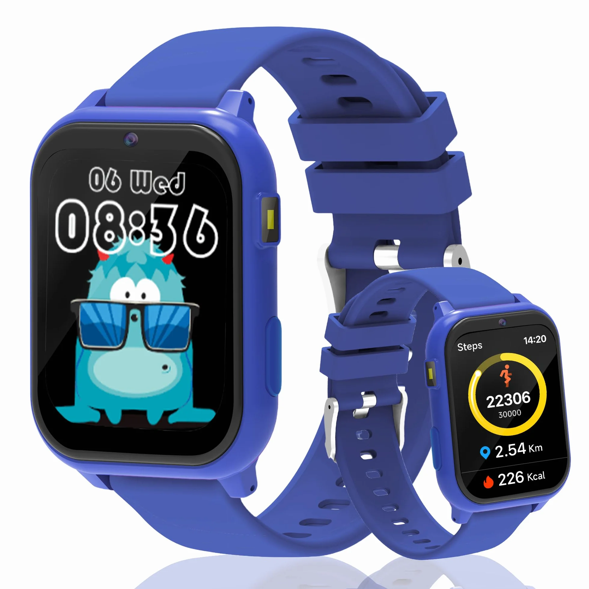 Montre Connectée Enfant, 1.83" Montre Intelligente Enfants avec Podomètre, Sommeil, 18 Jeux, Caméra, Réveil, Torche, Étanche Trackers d'Activité Cadeaux de Noël et d'Anniversair pour Garçons Filles