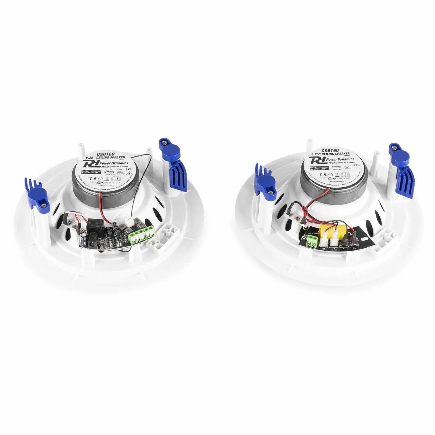 Power Dynamics CSBT60-2 Enceintes Bluetooth Plafond 5,25" 120W 8 Ohms Paire Blanc