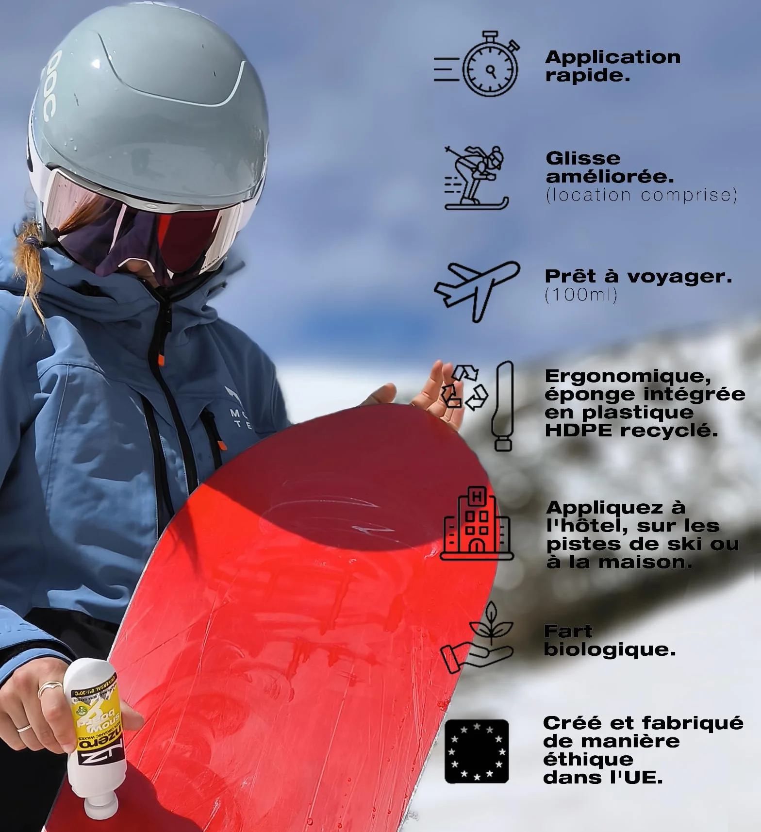 Fart biologique splitboard snowboard 100 ml écologique durable