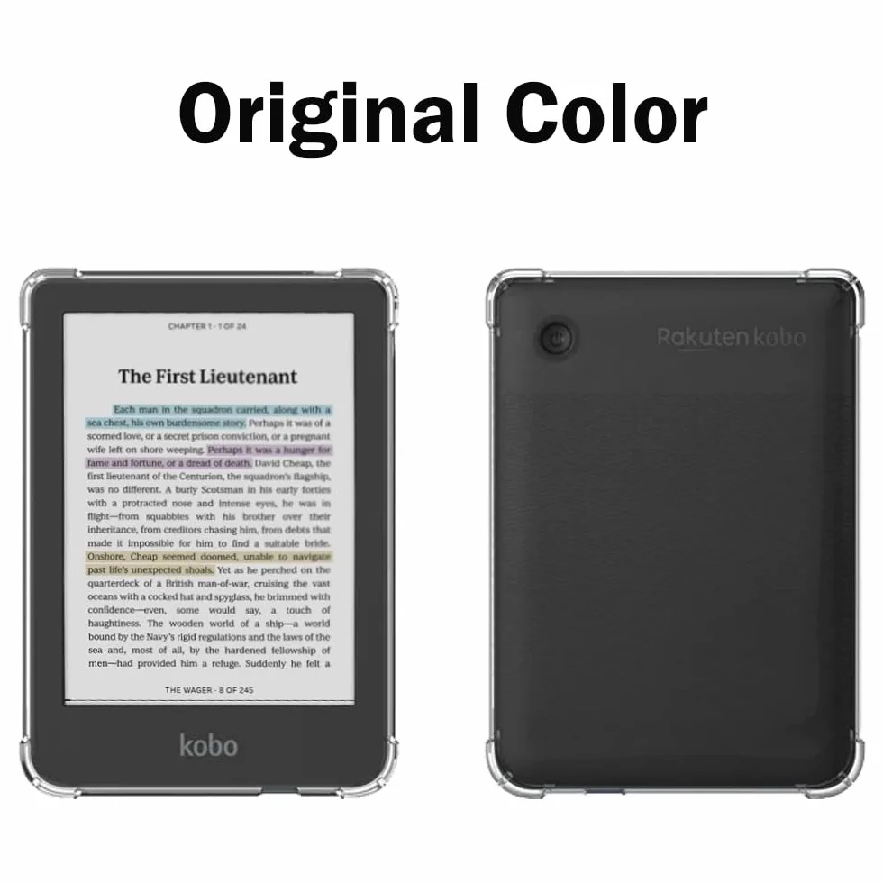 Coque pour Kobo Clara Colour/Clara BW + [2 Pièces] Verre Trempé, [Antichoc] Souple Silicone Transparente Protection Étui, Ultra Mince [Anti-Rayures] Housse Case Cover pour Kobo Clara Color