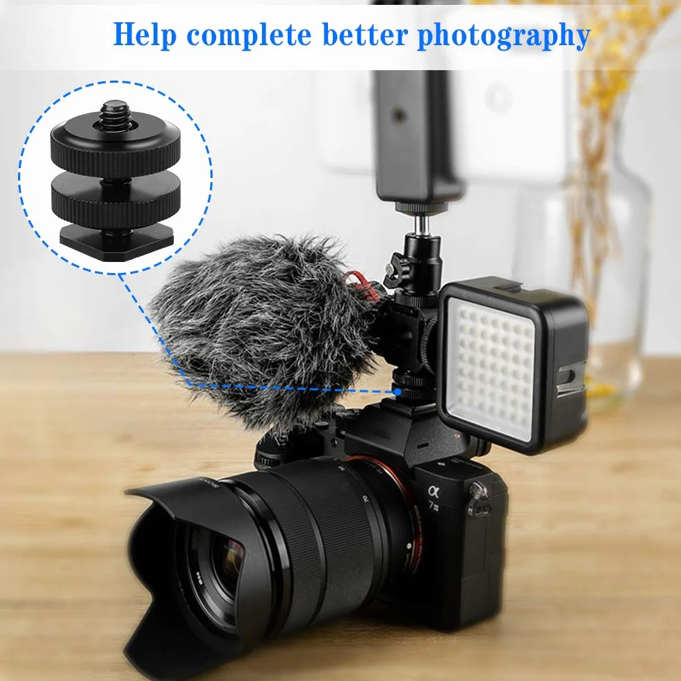 Adaptateur Griffe Caméra 6 Pcs Hot Shoe Adaptateur de Support à Vis 1/4 Vis du Support de Caméra Adaptateur de Support à Vis de Trépied vers Sabot de Flash Pour Réparer le Matériel Photographique