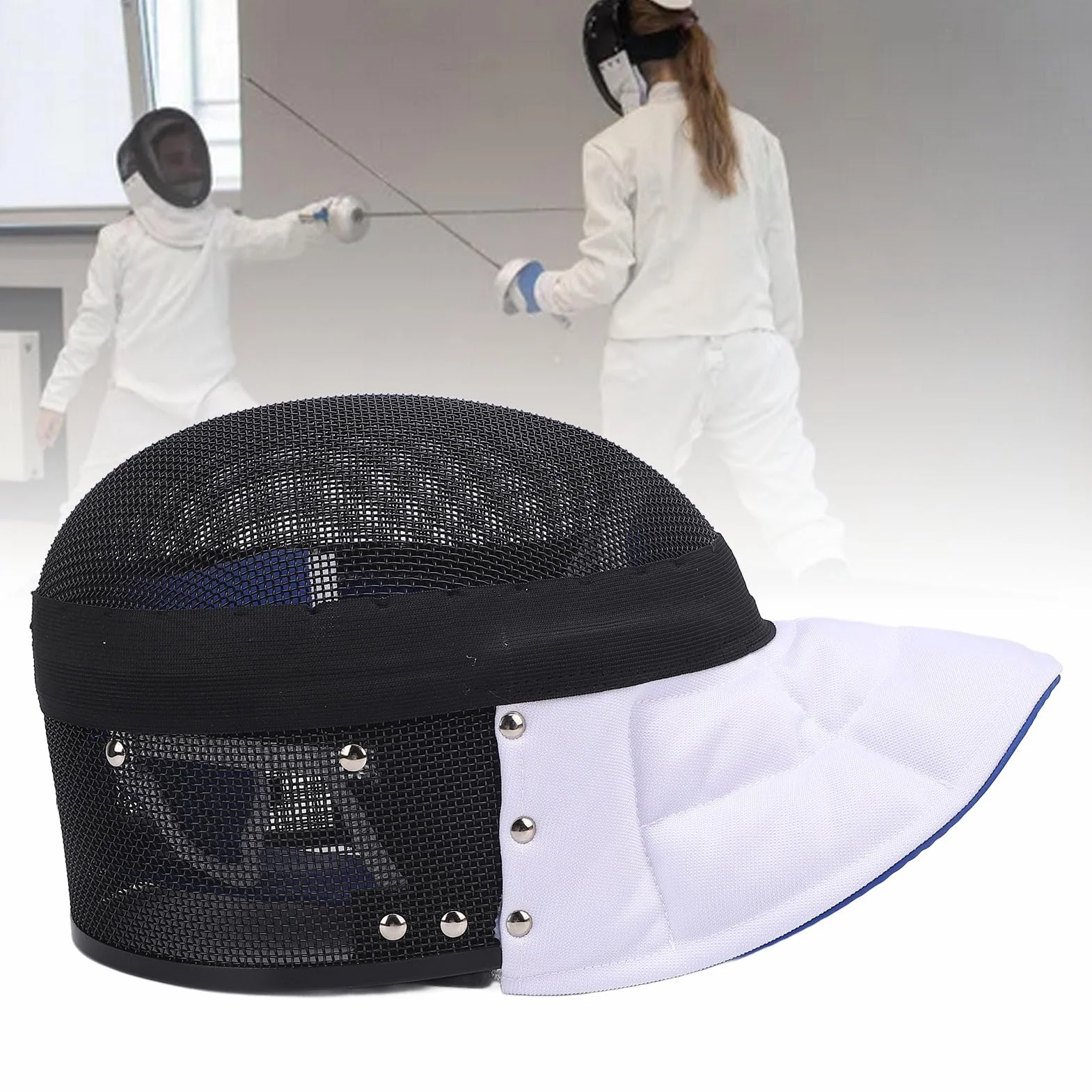 Casque d'Escrime Couvre-Visage de Protection Grille Confortable Sangle Élastique Réglable