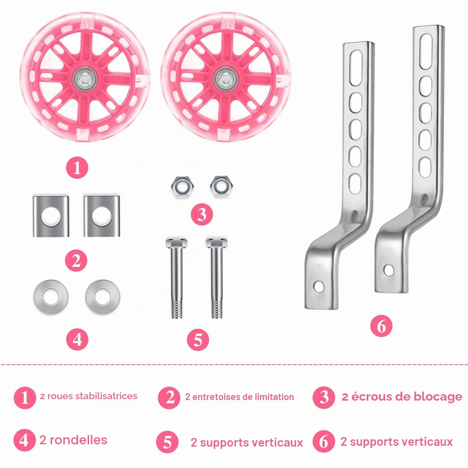Roues stabilisatrices universelles Flash pour vélo enfant 12-20 pouces