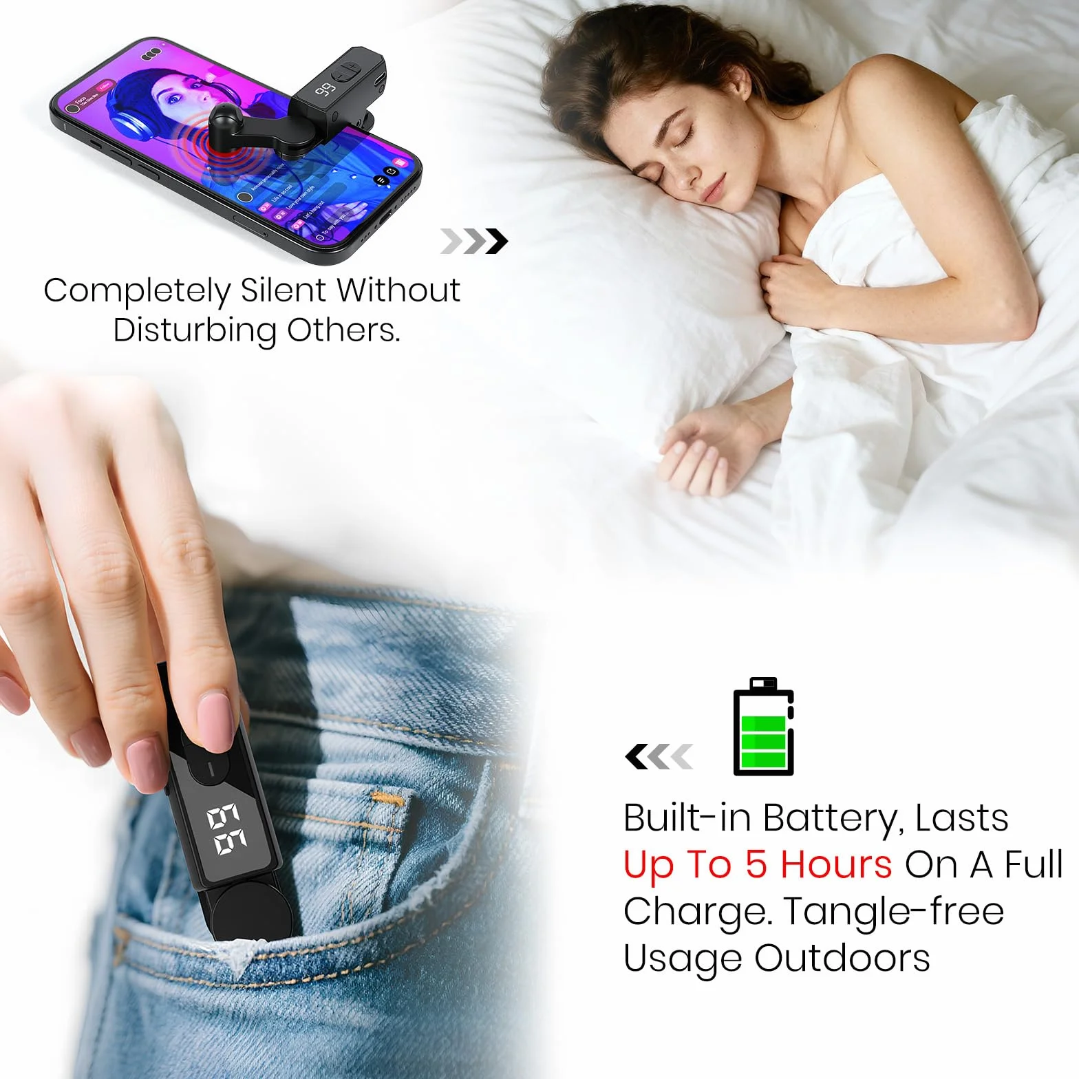 TikTok TikTok – Appareil tactile automatique avec 198 vitesses réglables, rechargeable, clic instantané pour likes en direct, tâches de réseaux sociaux (noir)