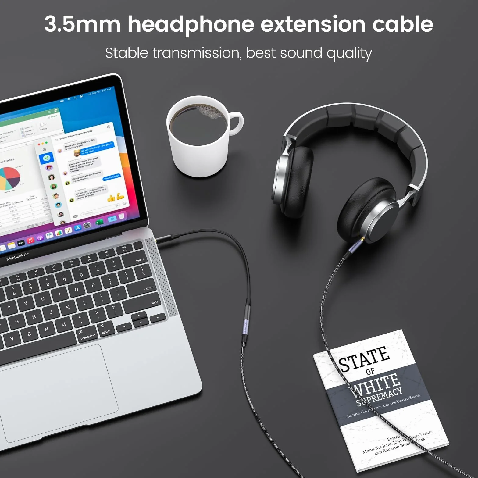 MOSWAG Rallonge Jack Audio 3.5 mm 3 Pôles pour Casque Micro, Nylon Tressé Jack Mâle vers Femelle Câble Extension Audio Stéréo Compatible avec MacBook, IMAC, voitures, téléviseurs, DVD (1M)