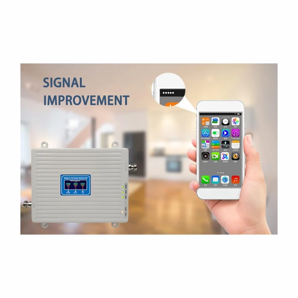 Amplificateur de Signal Tri-Bande 2G 3G 4G 5G 900 1800 2100 MHz GSM WCDMA LTE Répéteur de Signal Universel Prise UE