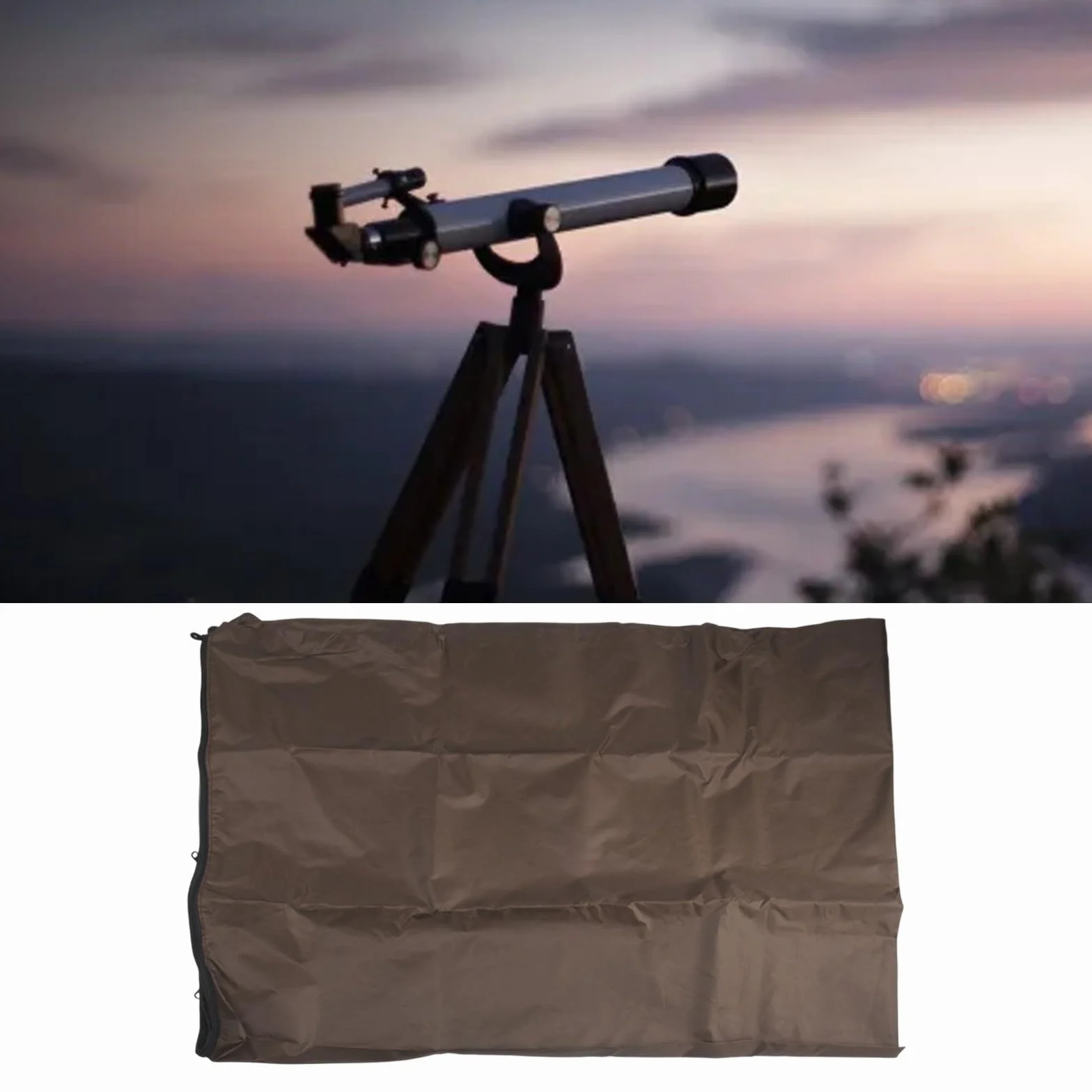 420D Oxford Housse de protection télescope 160 x 120 cm - Bâche robuste noir et gris extérieur pluie poussière