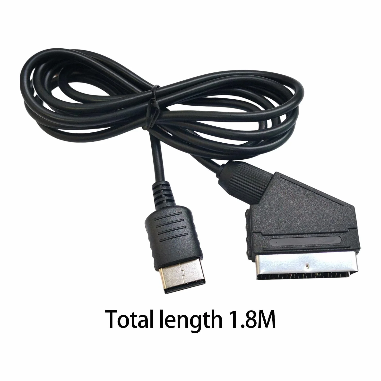 Câble Péritel pour Console Sega Dreamcast, 1.8m, Câble de Connexion Amélioration Vidéo et Audio, Compatibilité TV avec Prise SCART, pour Rétrogaming et Remplacement