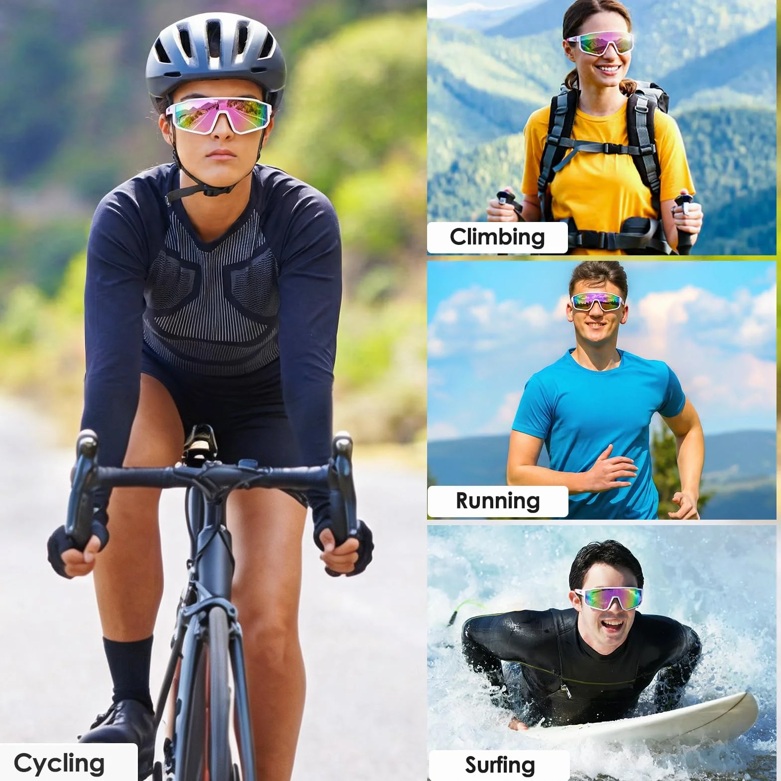 MELLIEX Lunettes de Cyclisme Polarisées UV400 Homme Femme Sport HD