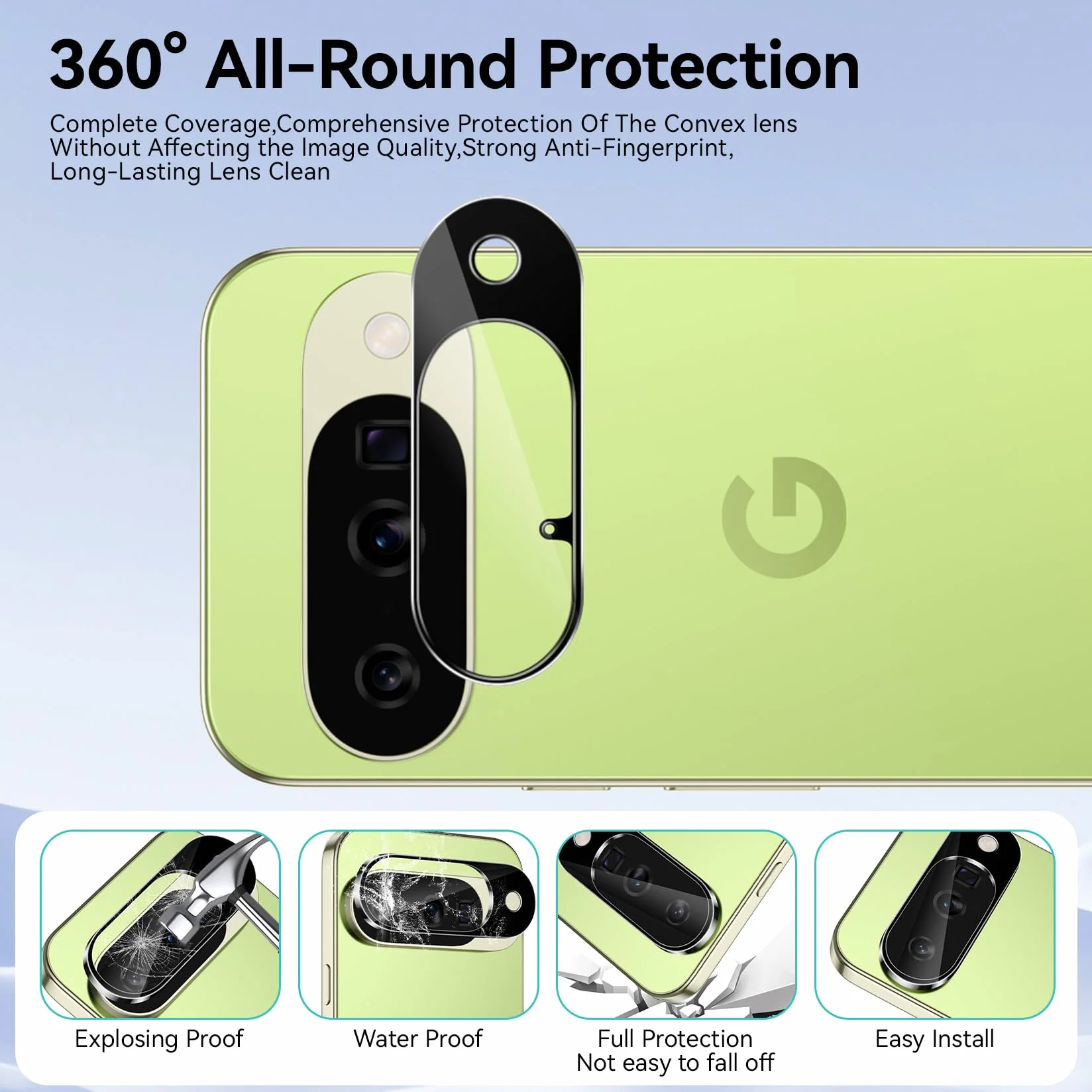 3 Pièces Verre Trempé pour Google pixel 10 5G avec 3 Pièces Caméra Arrière Protecteur, Ultra Résistant Film Protection écran, Sans Bulles Film Protection écran.