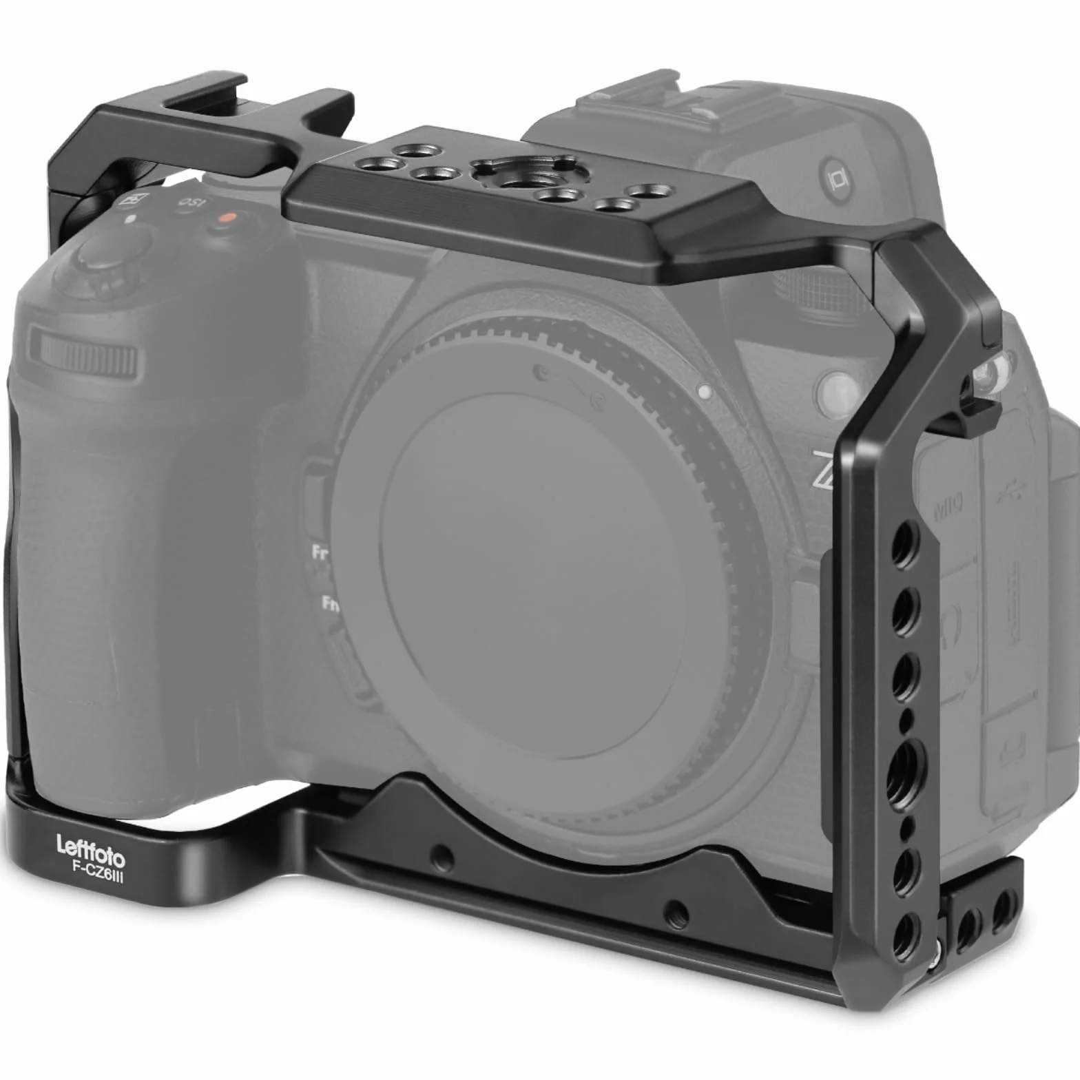 Leftfoto Cage pour appareil photo Nikon Z6III/Z5/Z6/Z7/Z6II/Z7II, cadre de protection avec base Arca, cage vidéo pour prise de vue vidéo Vlog