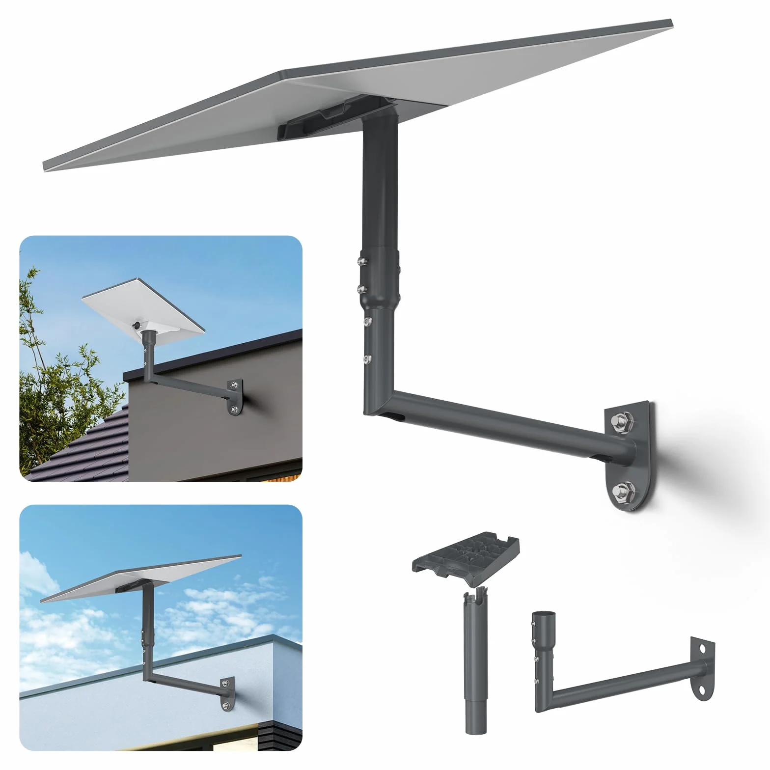 Kit de Montage sur Mât Starlink Gen 3, Support Mural Réglable à 360° pour Starlink Standard 4/4X/Gen 3/V2/Mini Dishy