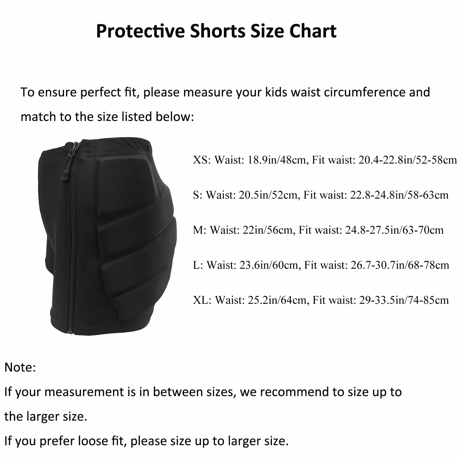 Topeter Short de protection rembourré pour patinage snowboard ski enfants