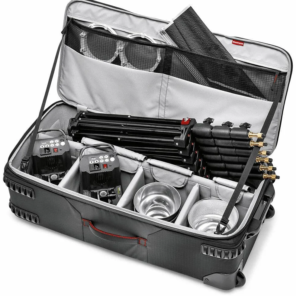 Manfrotto Trolley Pro Light LW-88W V2 Sac à roulettes, Grand Format, pour Equipement d'Eclairage, Convient pour Kit d'Eclairage Complet, Système de Protection, pour Les Photographes et Les Vidéastes