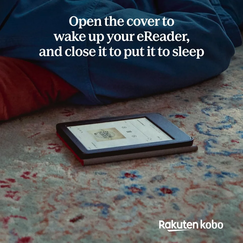 Étui SleepCover pour Kobo Clara Colour/BW 6" | Housse Noir avec Veille/Réveil | Support 2 Positions | Cuir Végan | Compatible Kobo Clara Colour et Clara BW