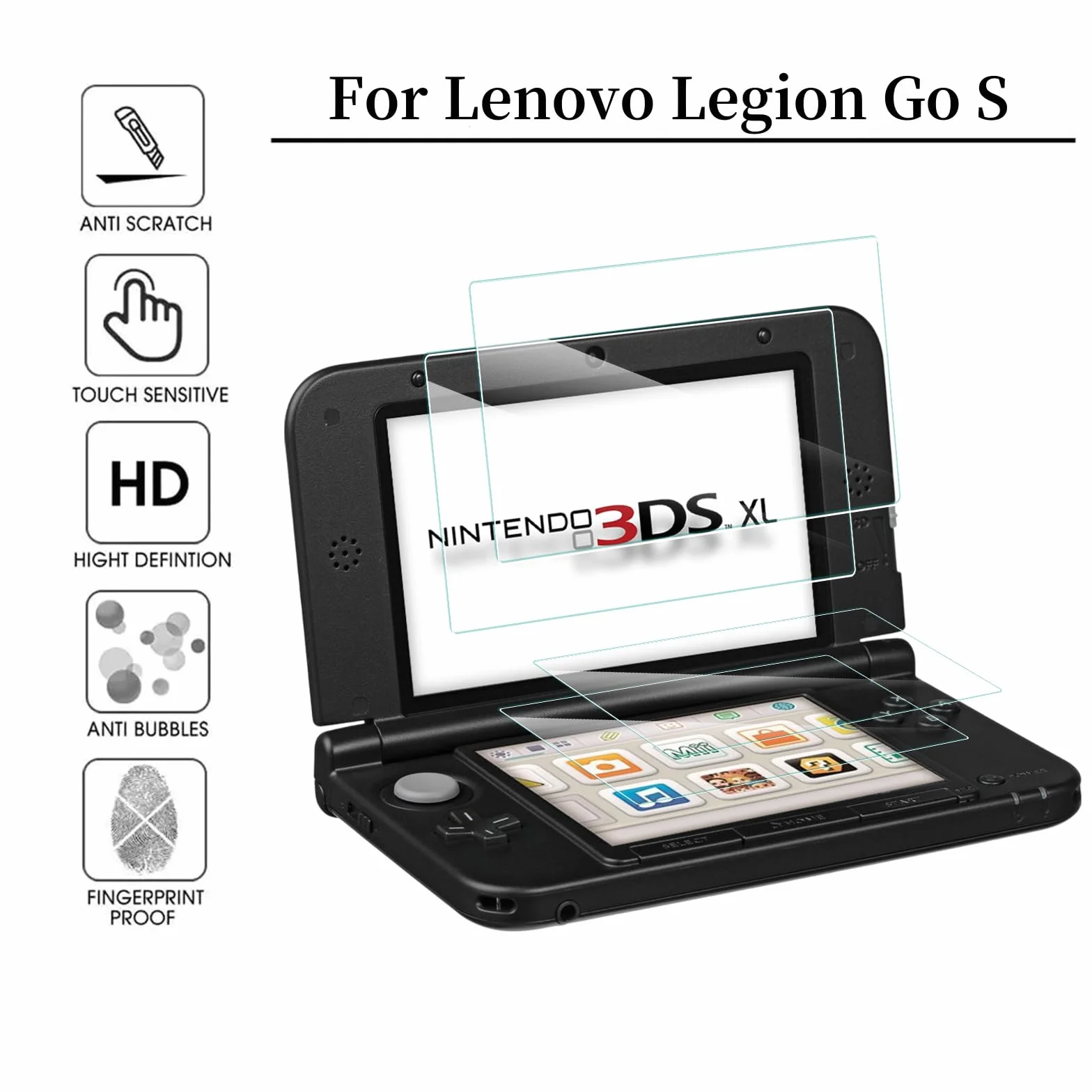 MEMELOKA Verre Trempé pour Nintendo 3DS XL/3DS LL, 2+2 Pièces 9H Dureté [Anti-Rayures][Sans Bulles][Haute Définition] Protection Écran