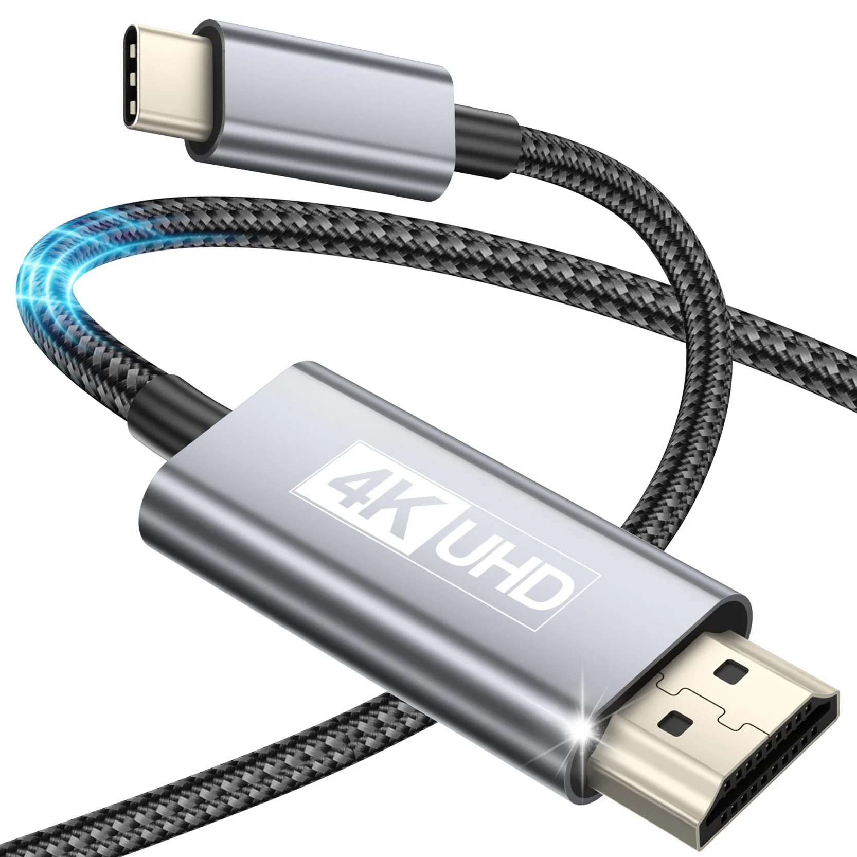 Câble USB Type C vers HDMI 2M, Ultra Haut Débit 4K UHD Compatible Thunderbolt 4/3