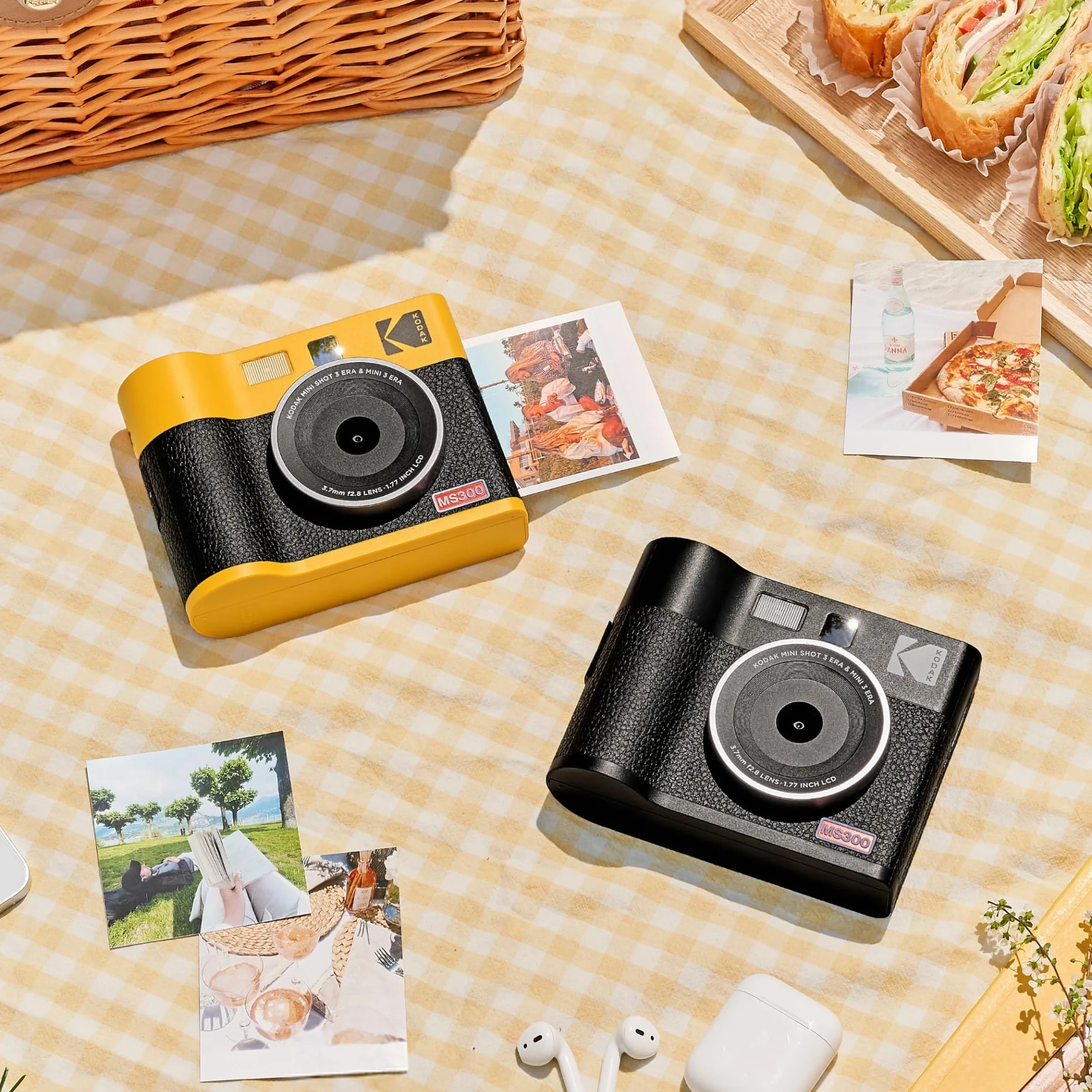 KODAK Mini Shot 3 Era 4PASS 2-in-1 Appareil Photo Instantané et Imprimante Photo Portable (7,6x7,6cm) Appareil Photo + Paquet avec 38 Feuilles, Noir