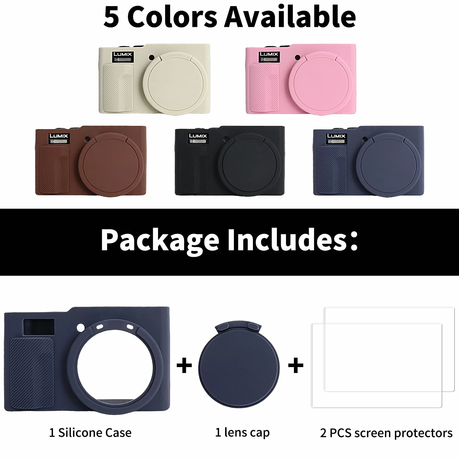 Panasonic Lumix ZS99/TZ99 Coque avec Protection d'écran et Objectif, Bleu Marine