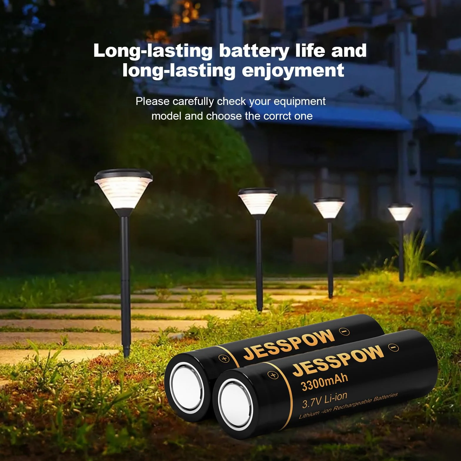 Piles Rechargeables 3.7V 3300 mAh Batterie à Dessus Plat Haute Capacité Lot De 2