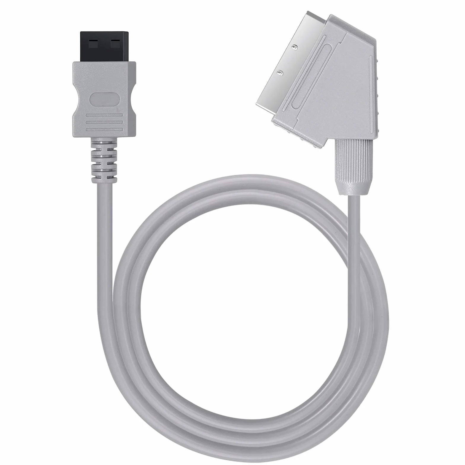 AUTOUTLET 1,8 Mètres de Câble Péritel RVB Réel pour Wii Wii U Remplacement de Câble Péritel RVB Réel pour La Console de Télévision Gris
