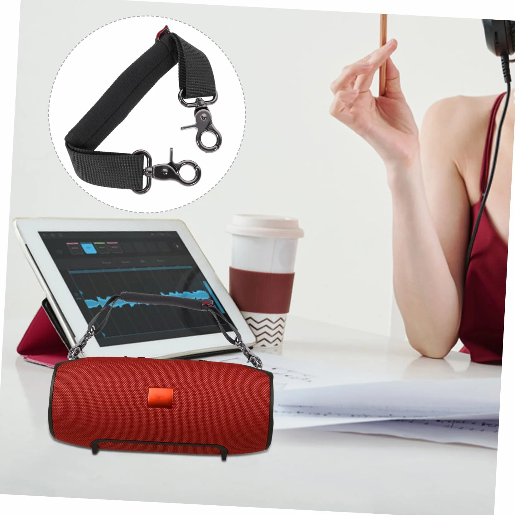 Angoily Poignée De Transport pour Enceinte Xtreme Et Sangle Amovible Antichoc Poignée Souple Et Résistante pour Enceinte Portable pour Voyage Camping Et Randonnée Noir